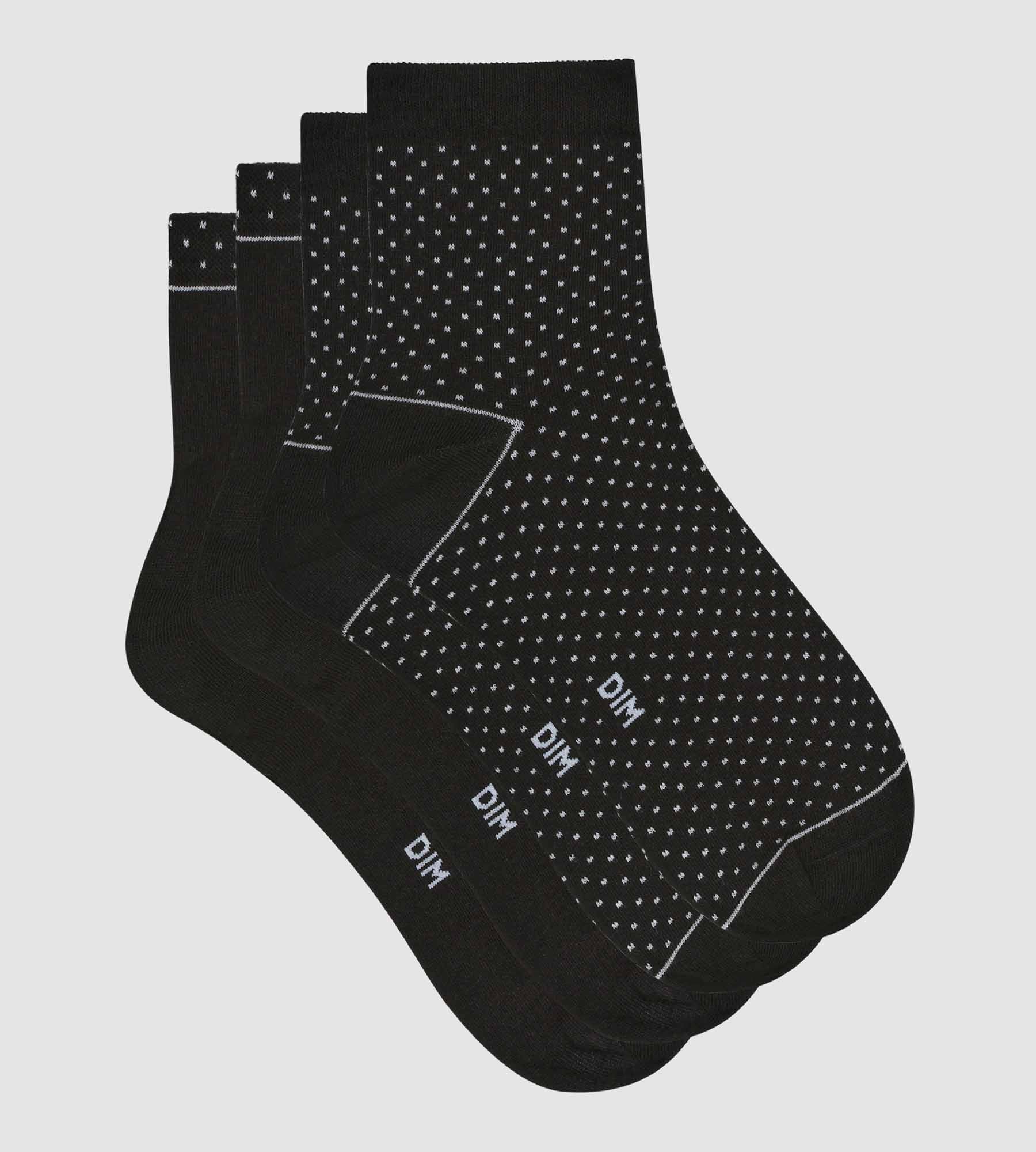 DIM Pacco da 2 paia di calze in cotone bio nere a pois da donna Dim Good