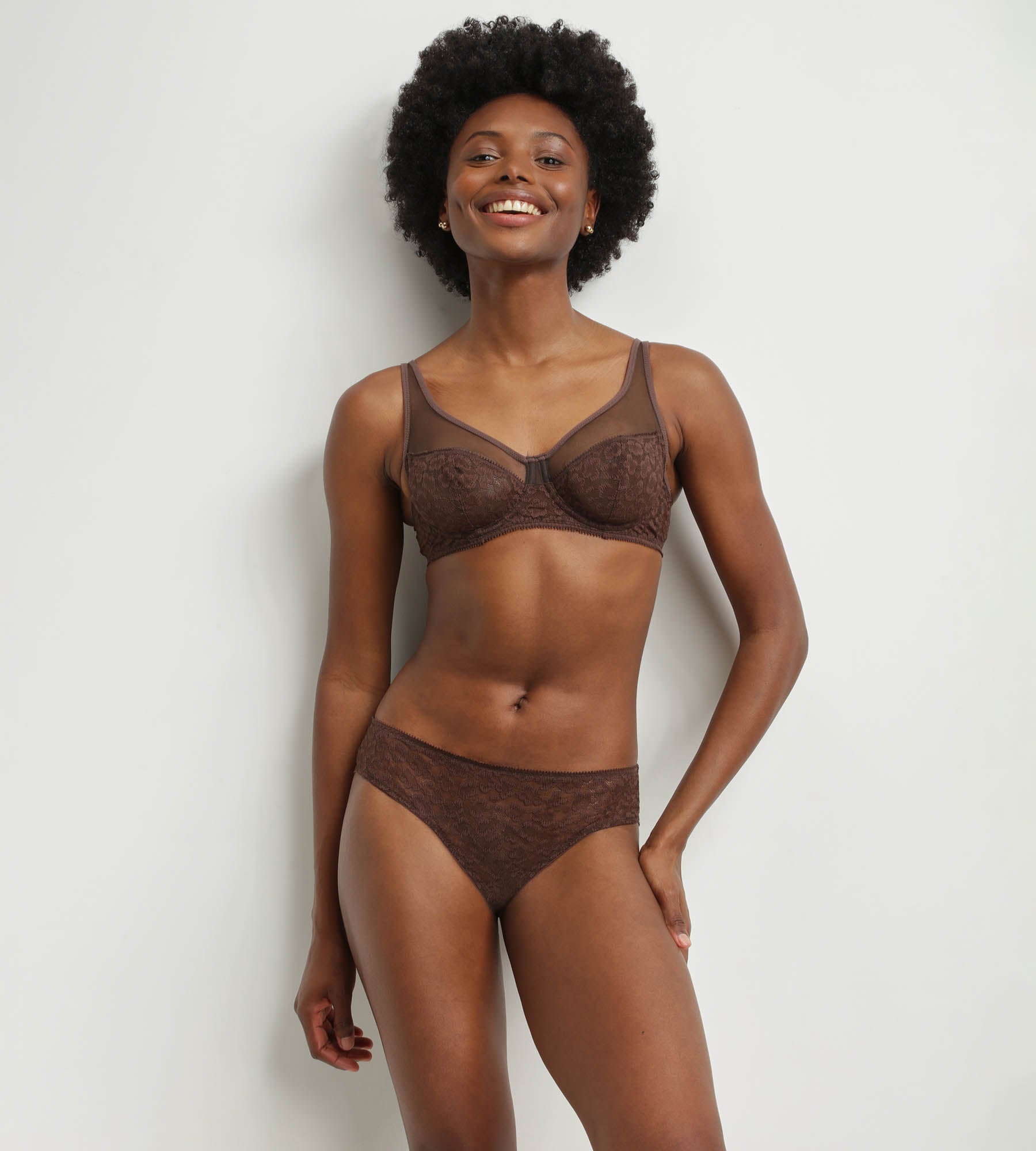DIM Reggiseno push up leopardato al cioccolato Dim Generous