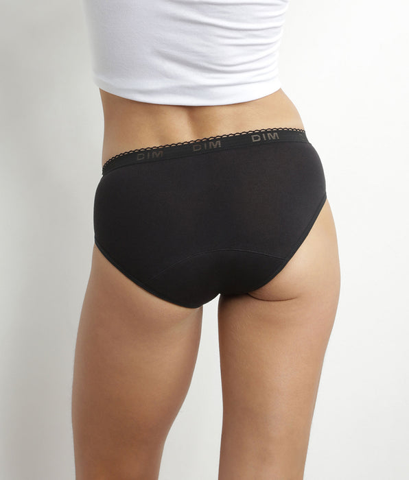 DIM Slip in cotone bio lavabile da ciclo Nero Flusso molto abbondante DIM Protect
