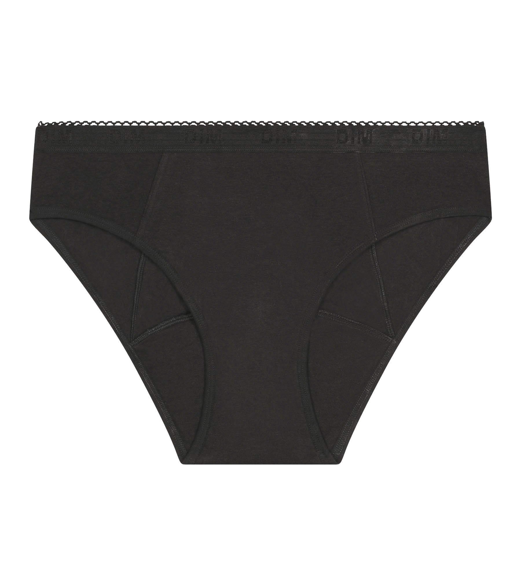 DIM Slip in cotone bio lavabile da ciclo Nero Flusso molto abbondante DIM Protect