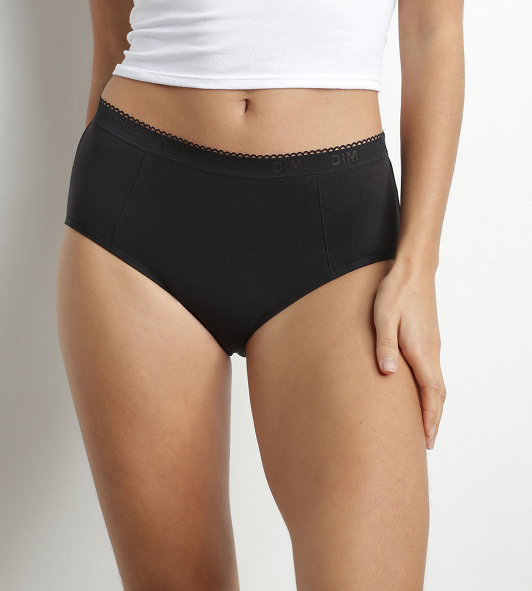 DIM Shorty mestruali lavabili da donna in cotone bio Nero Flusso molto abbondante DIM Protect