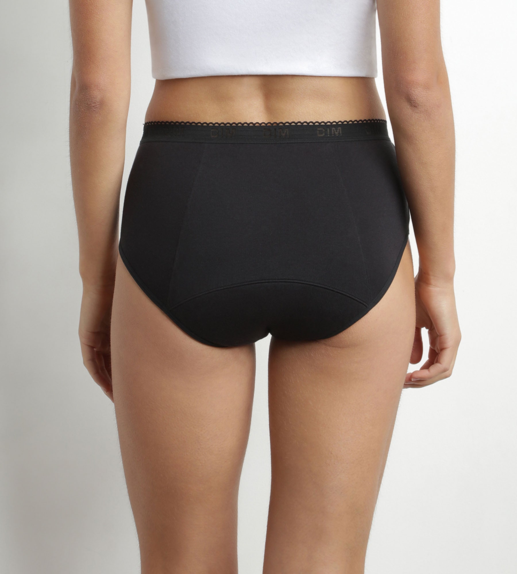 DIM Shorty mestruali lavabili da donna in cotone bio Nero Flusso molto abbondante DIM Protect