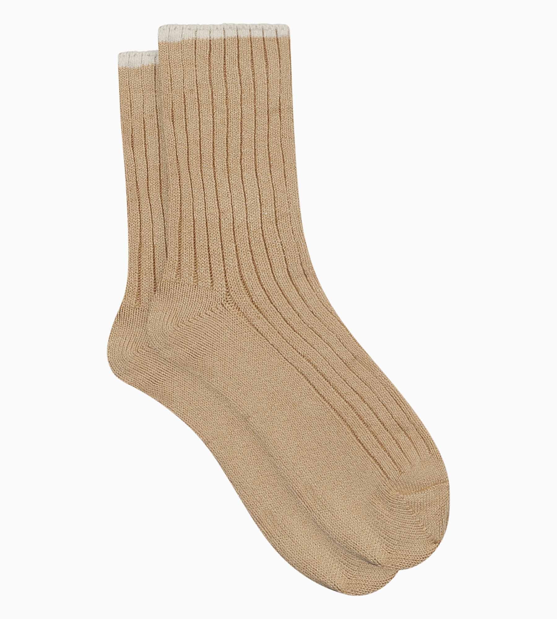 DIM Calze donna a coste tinta unita Vanilla Beige Dim Bamboo