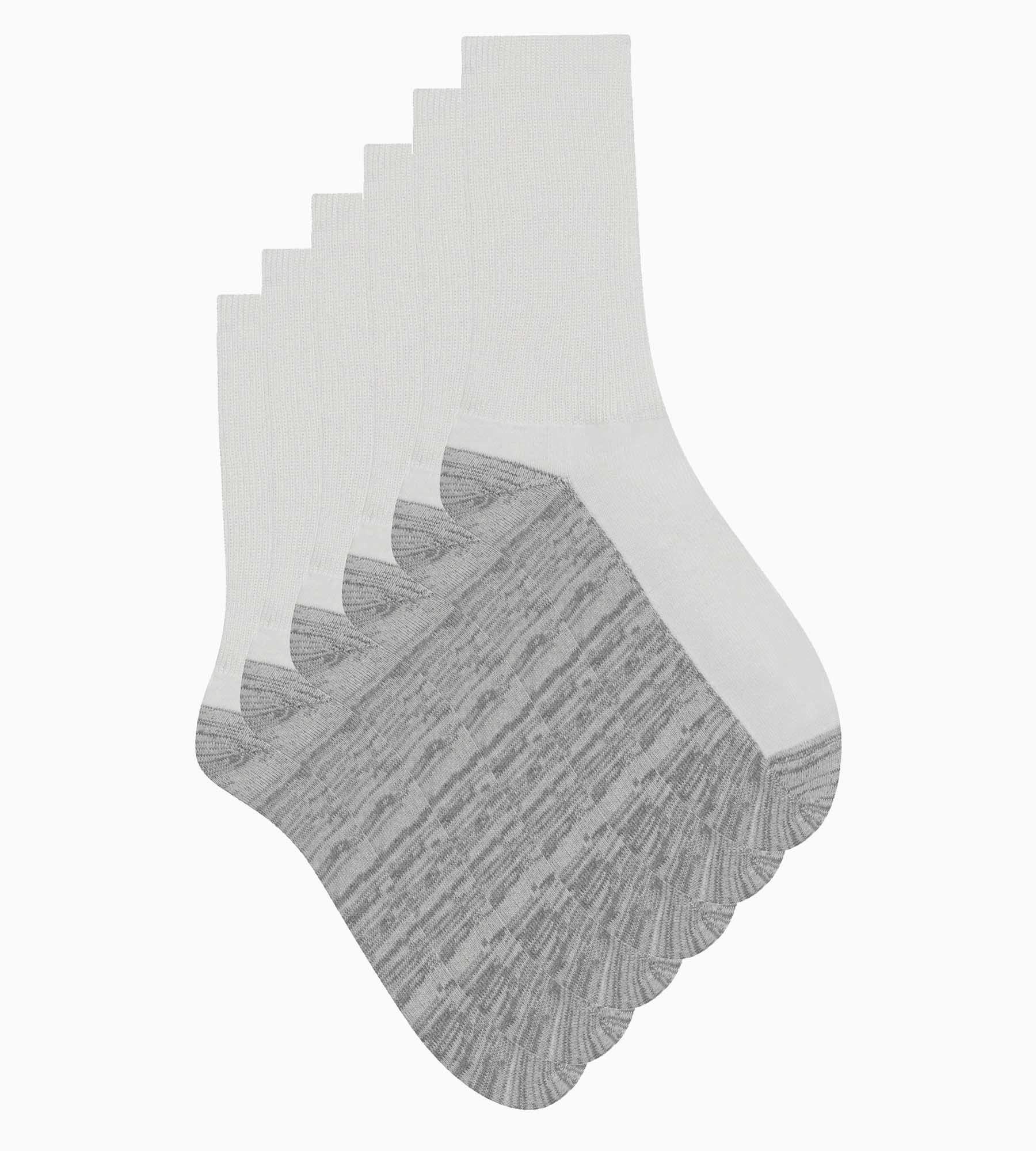 DIM Uomo Pacco da calze in cotone bianco a righe grigio EcoDim Sport