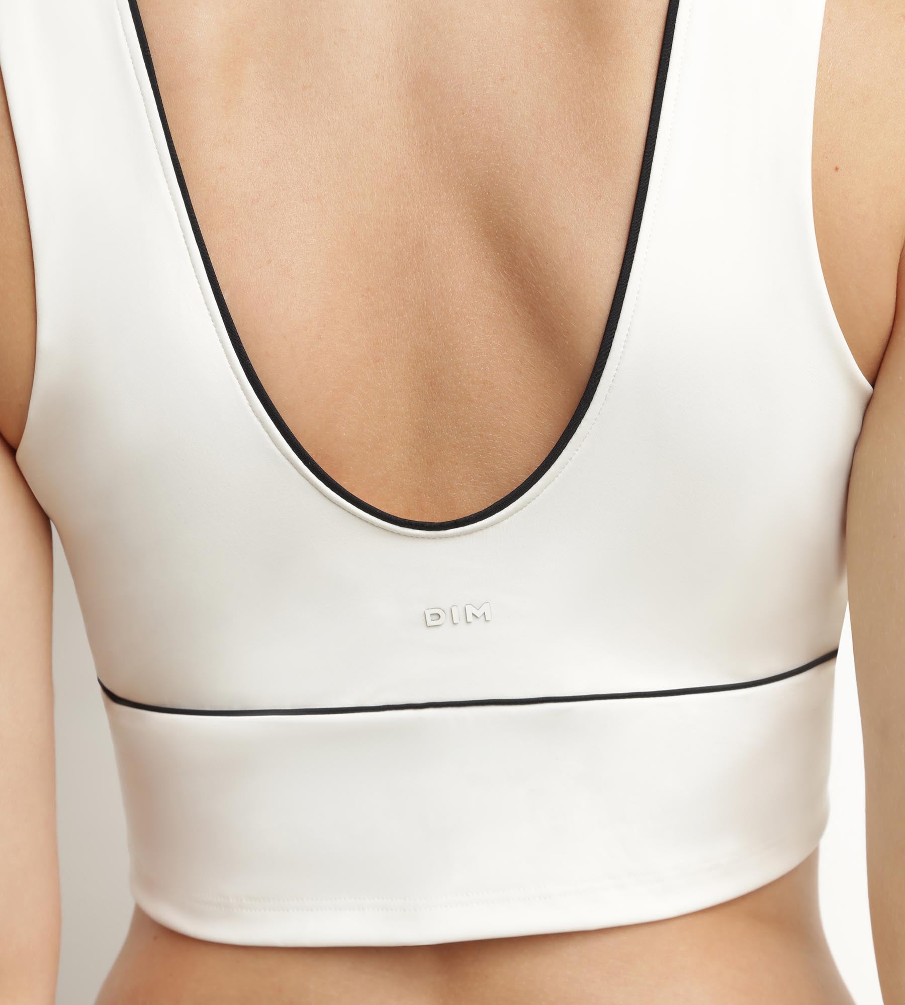 DIM Reggiseno lungo modellante in microfibra ecrù DIM Move