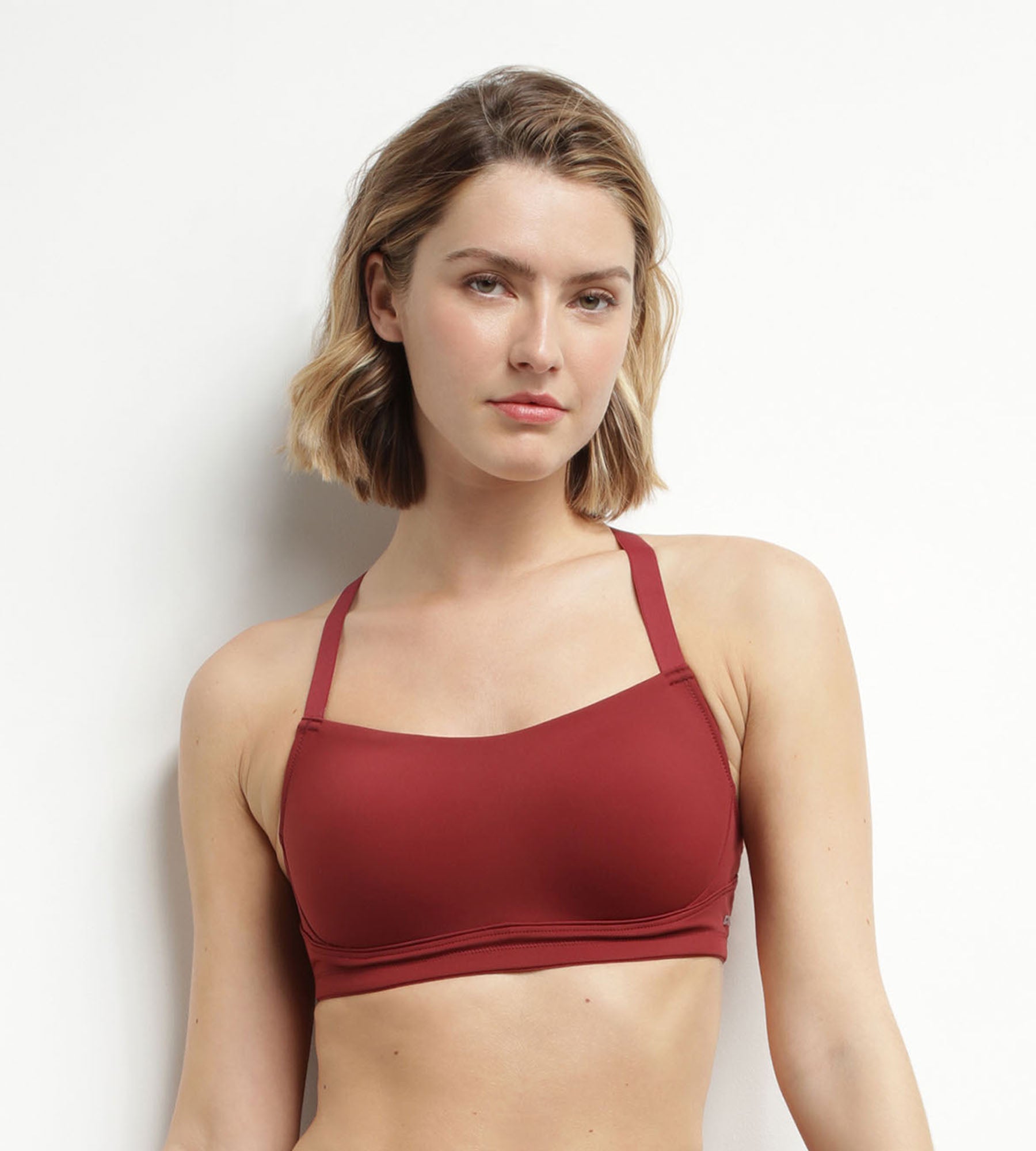 DIM Reggiseno sportivo in microfibra modellante DIM Move Bordeaux