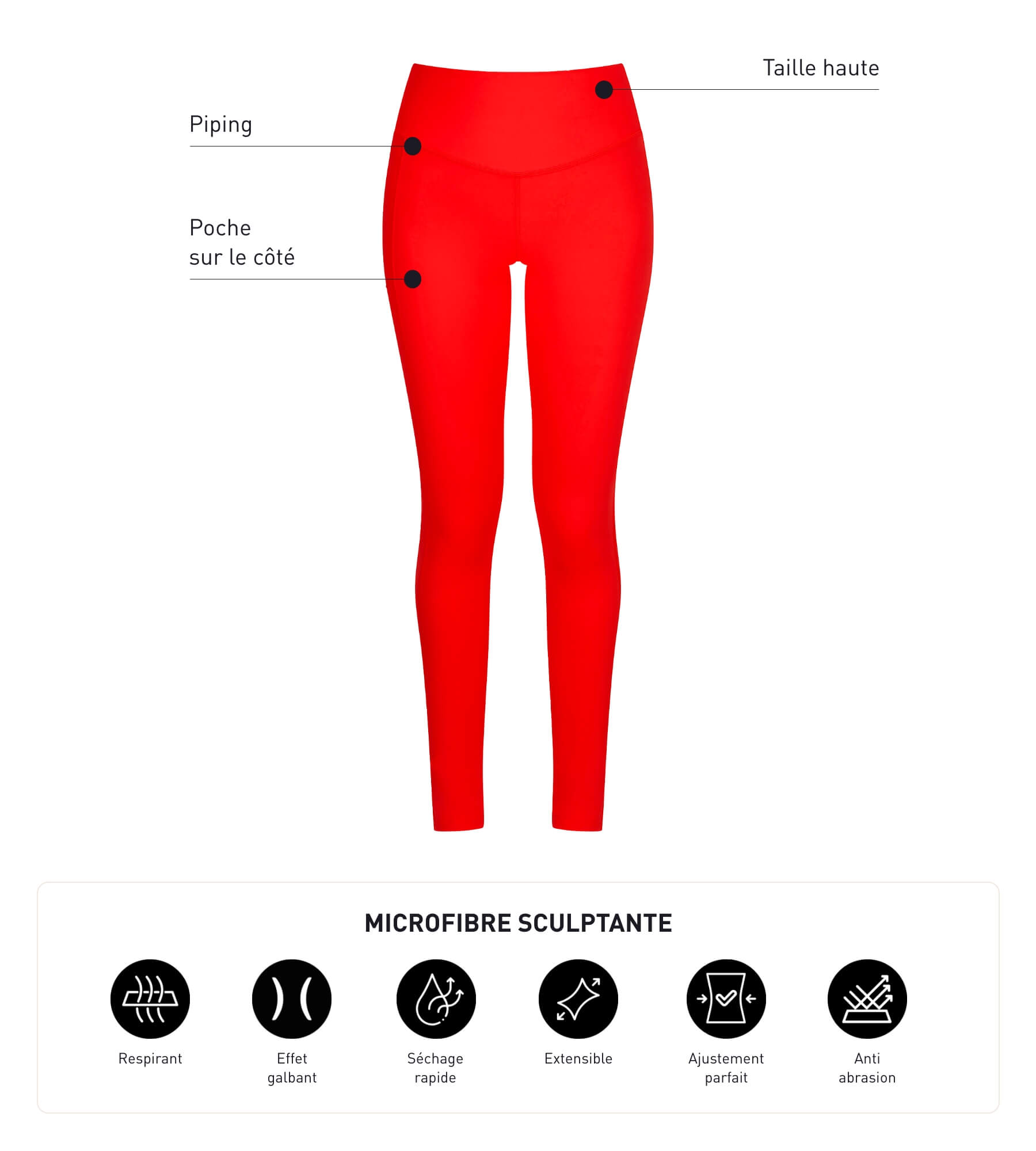 DIM Leggings sportivi donna in microfibra scolpita arancione DIM Move
