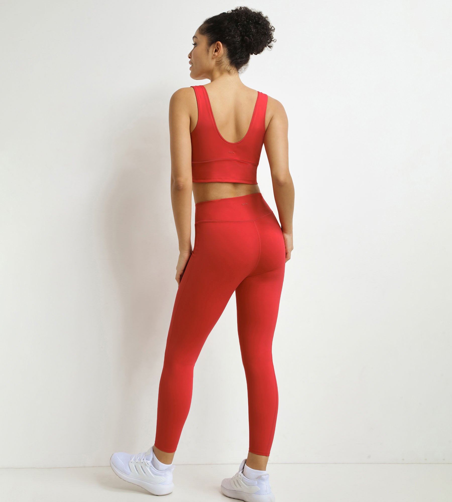 DIM Leggings sportivi donna in microfibra scolpita rossa DIM Move