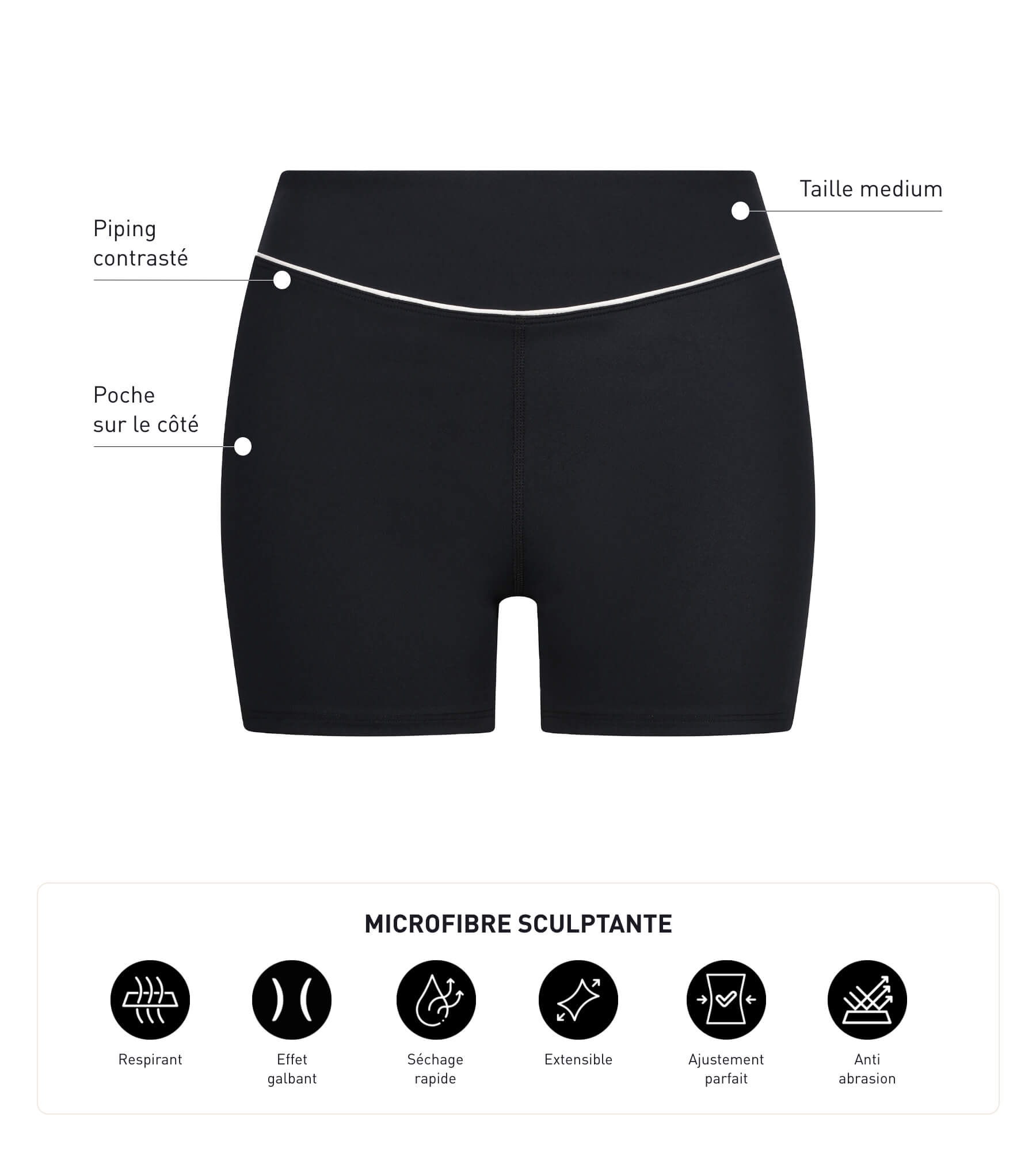 DIM Shorty in microfibra nero modellante DIM Move donna