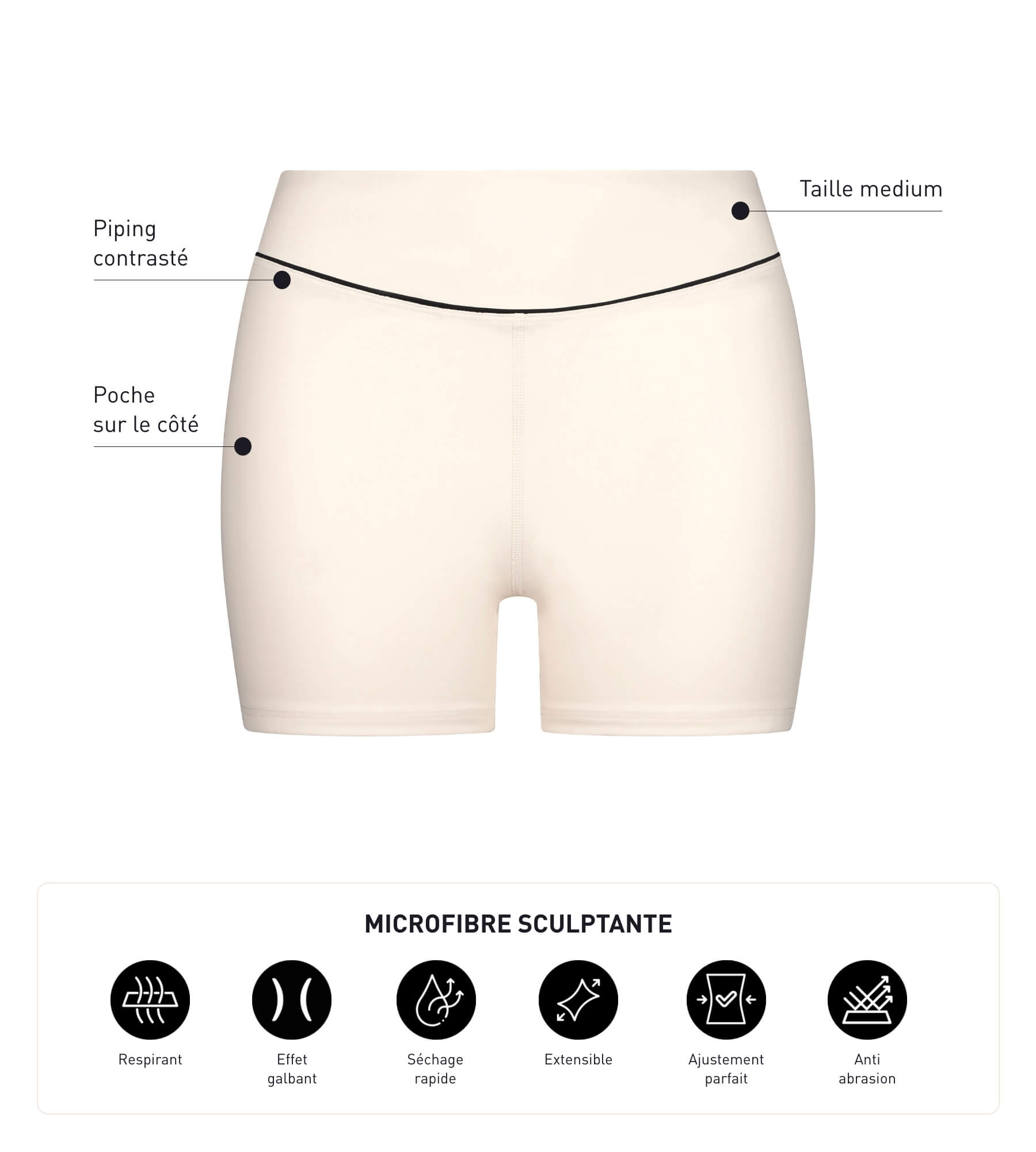 DIM Shorty donna in microfibra modellante ecrù DIM Move
