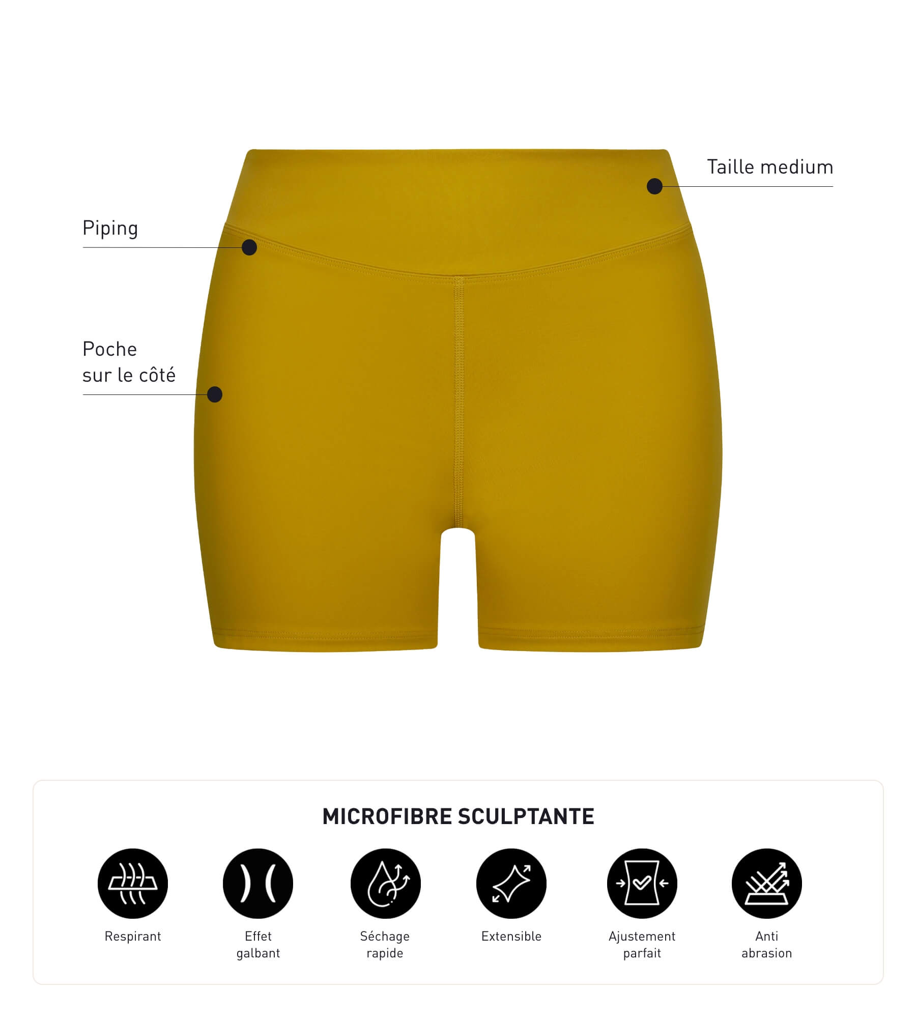 DIM Shorty donna modellante in microfibra verde oliva DIM Move