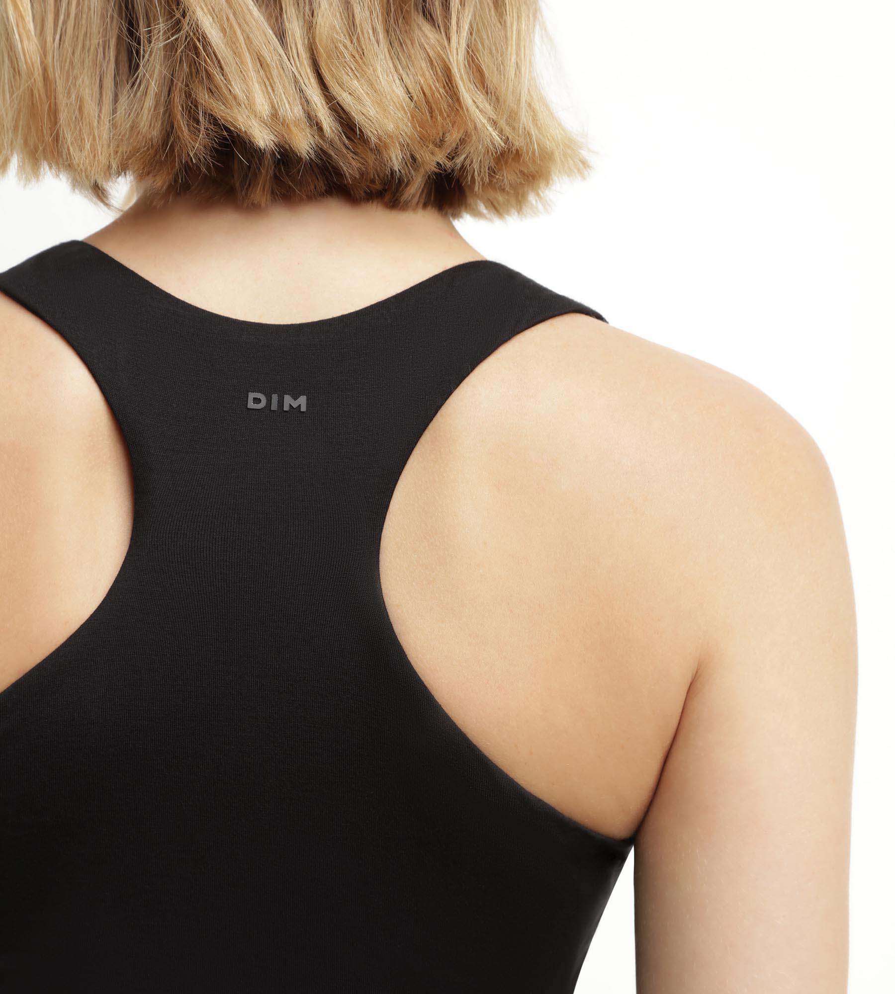 DIM Canotta sportiva donna in viscosa nera con brassieres DIM Move