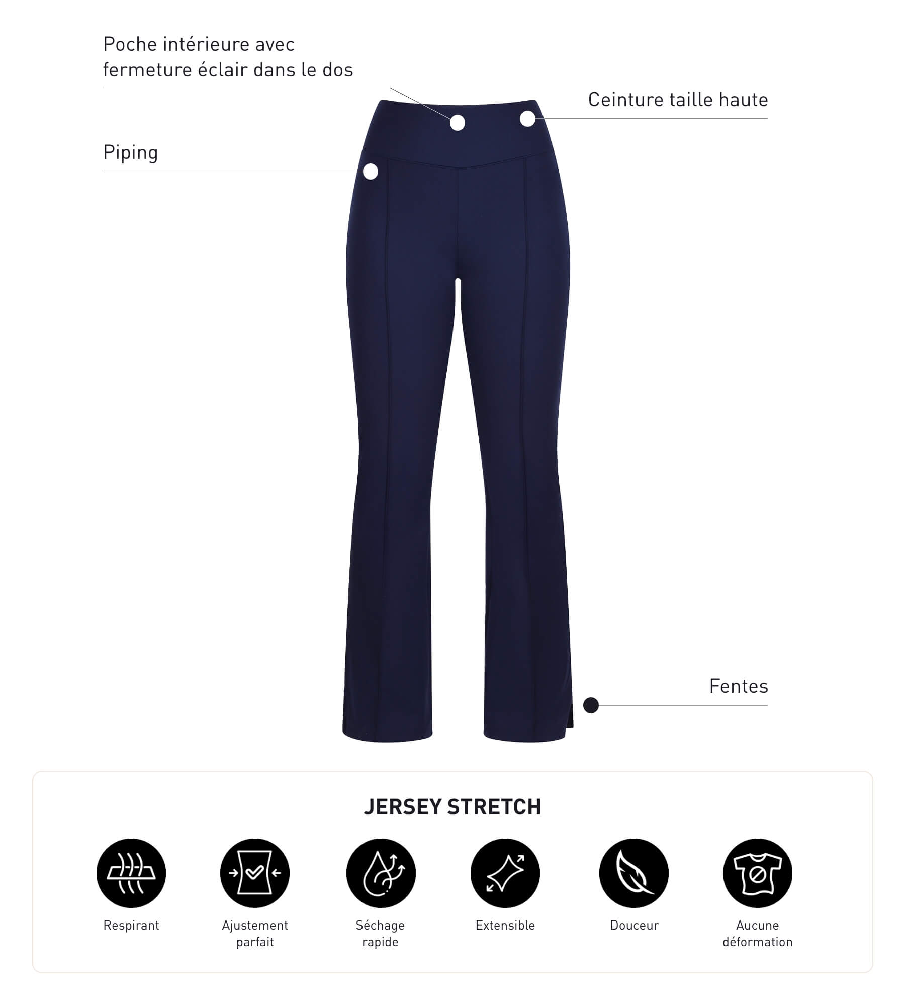 DIM Pantalone donna svasato in jersey elasticizzato Blu DIM Move