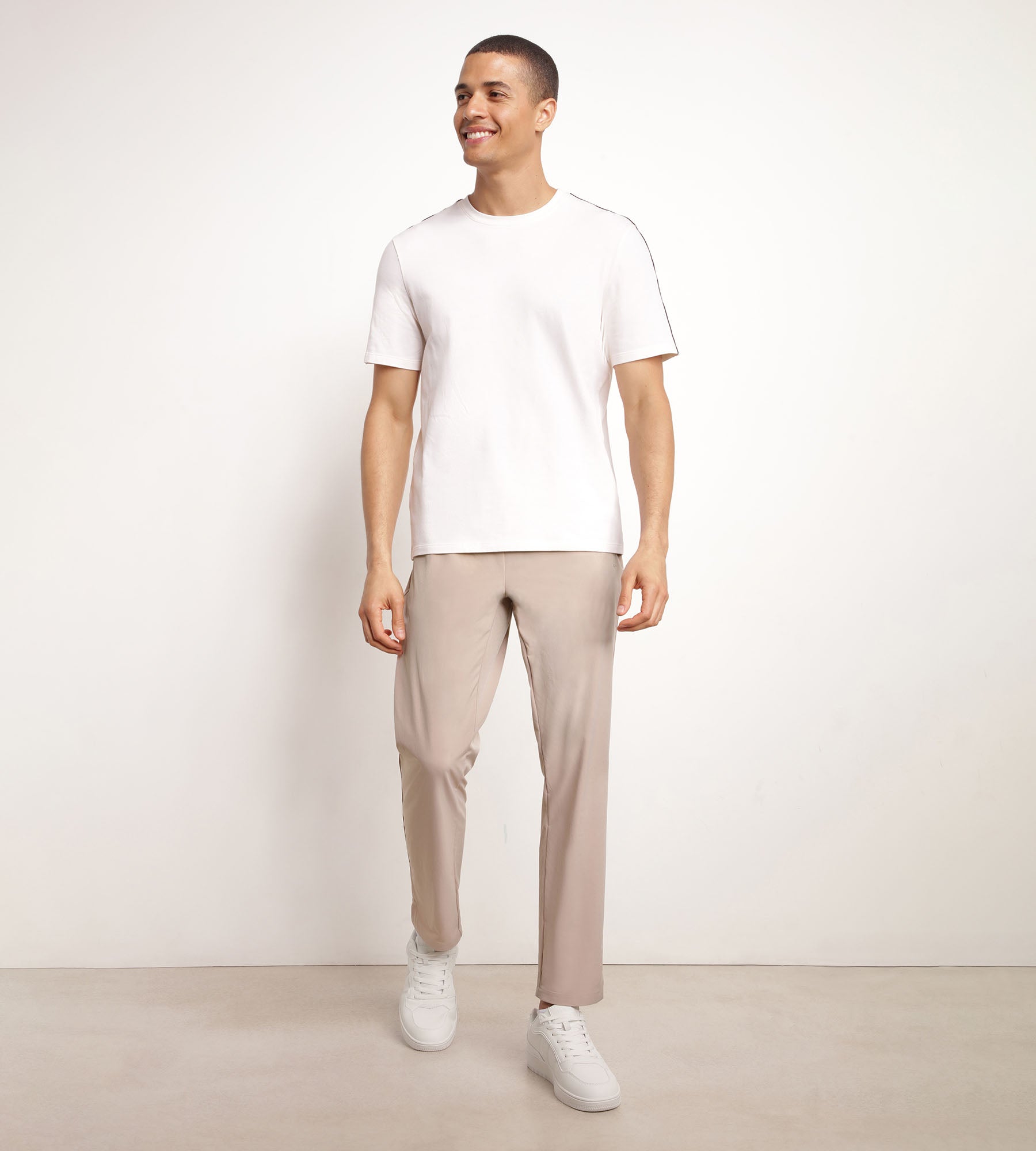 DIM Pantaloni chino uomo in jersey elasticizzato, beige DIM Move