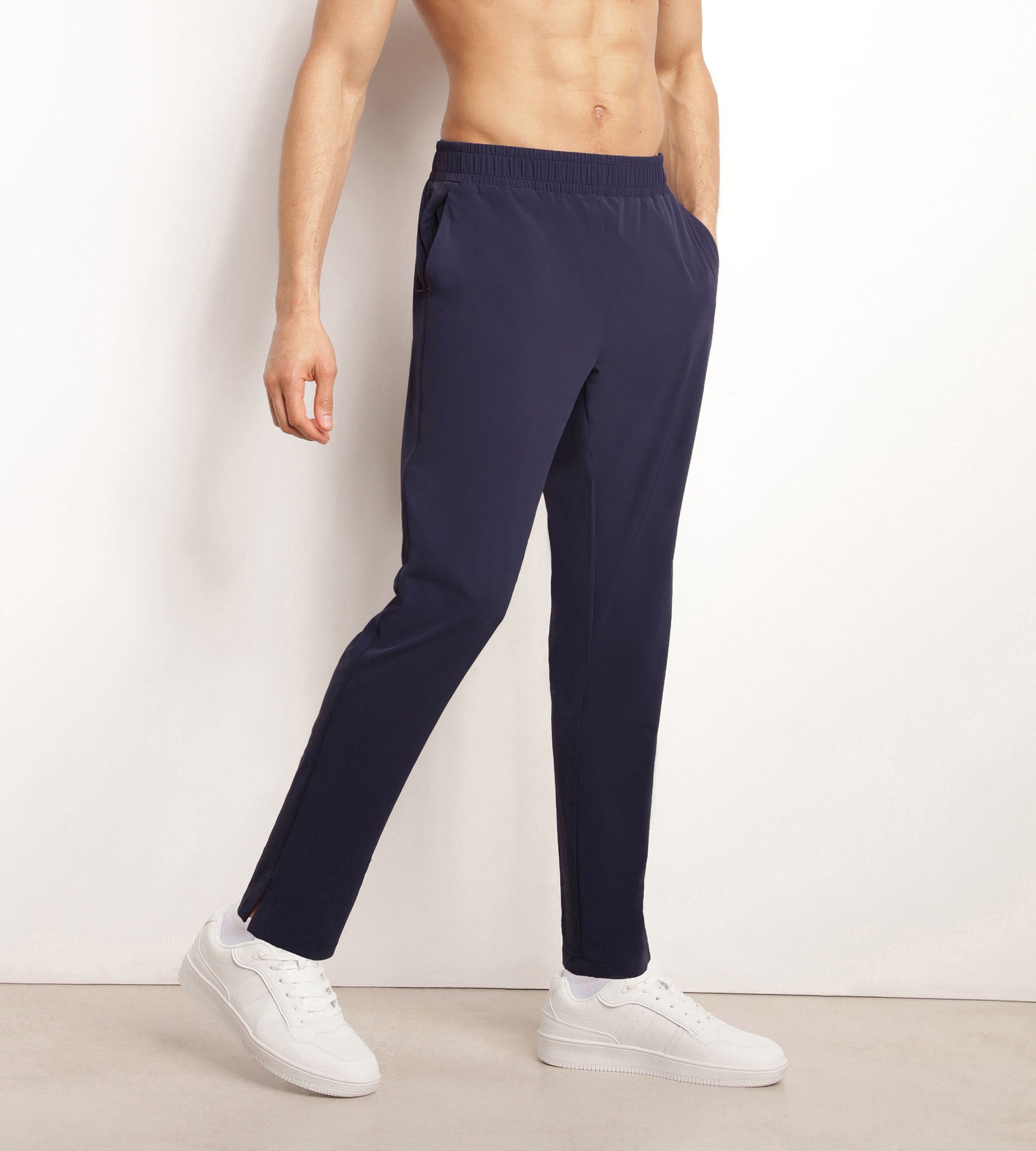 DIM Pantaloni chino uomo in jersey elasticizzato Blu DIM Move