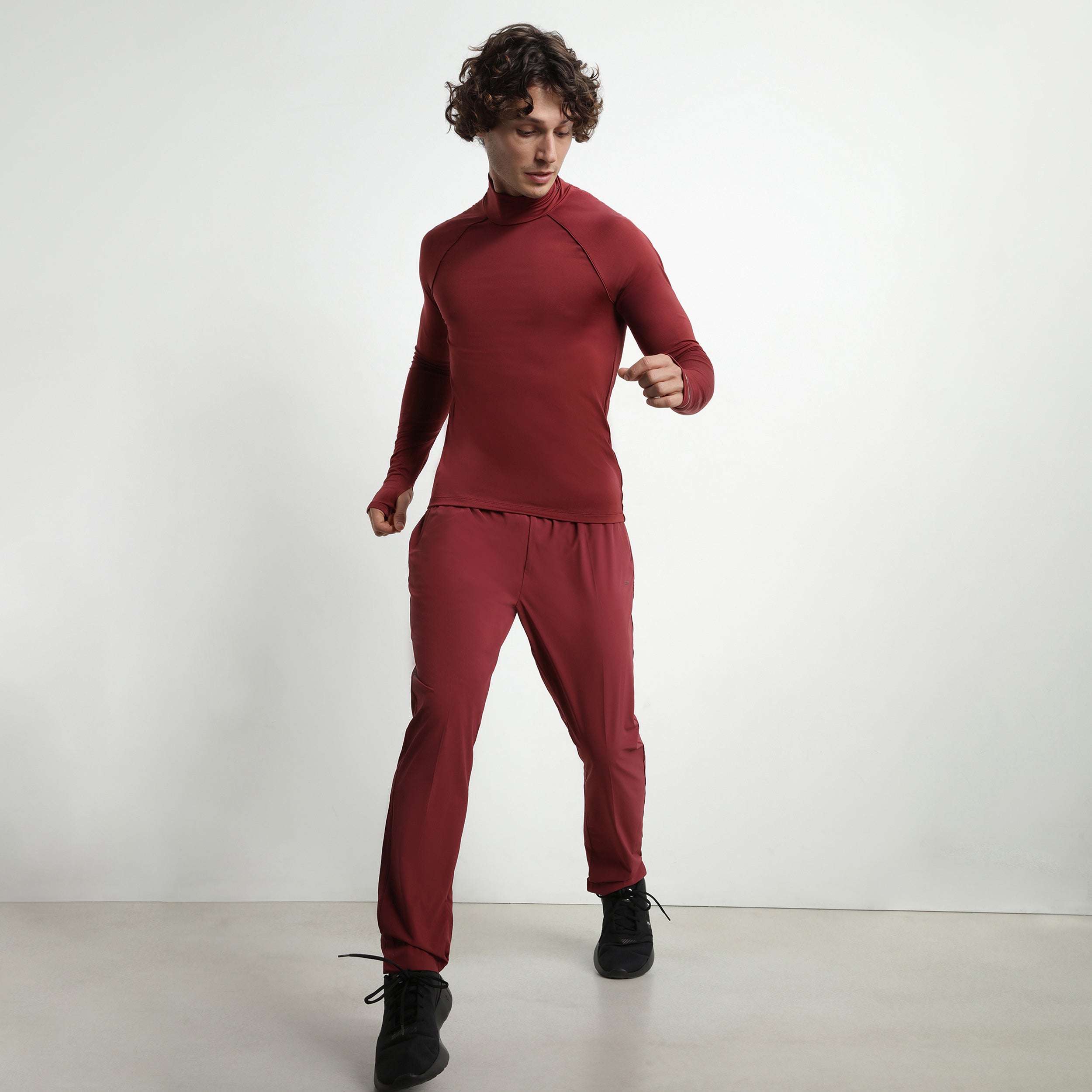 DIM Pantaloni chino uomo in jersey elasticizzato Bordeaux DIM Move