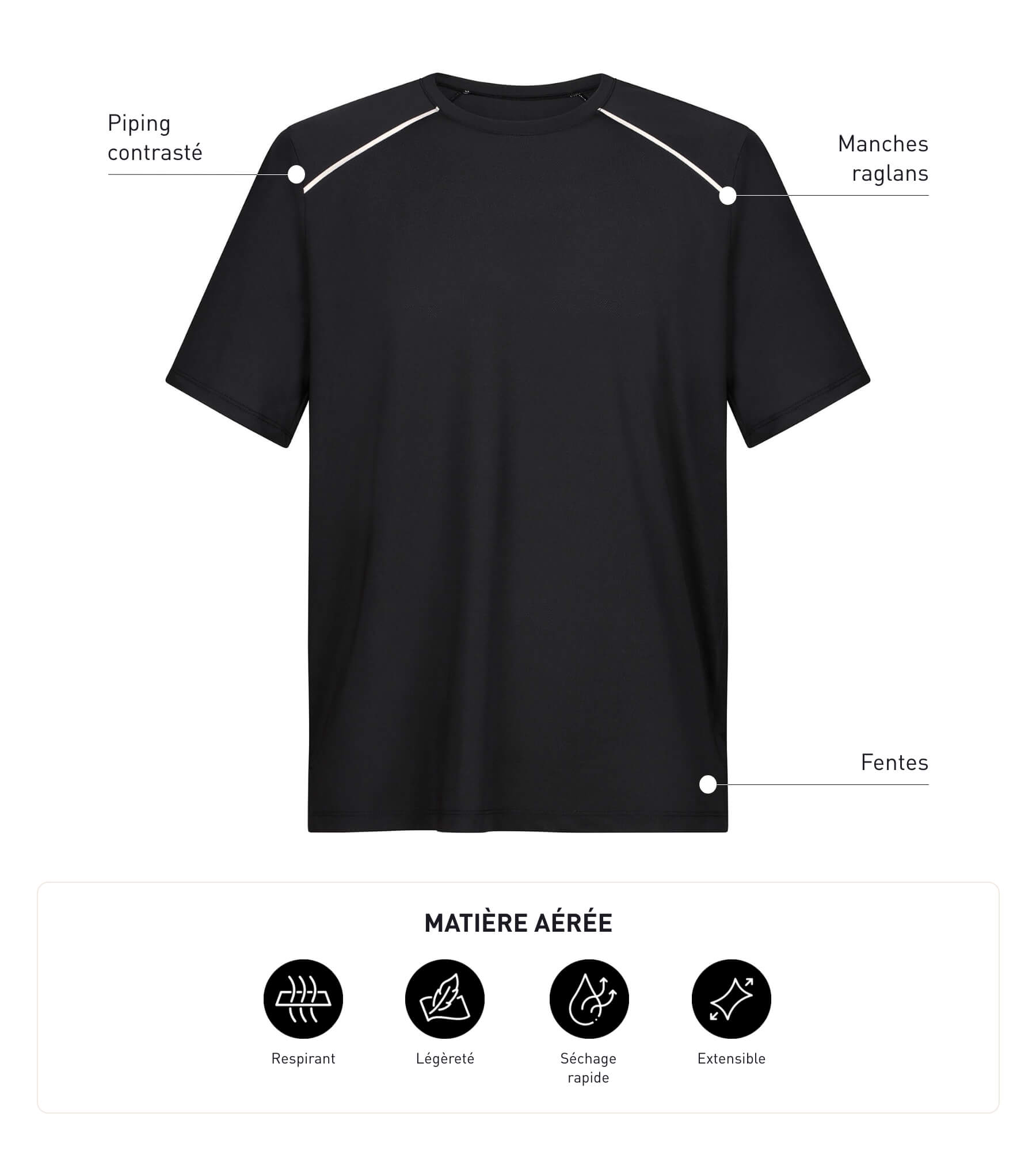 DIM T-shirt sportiva Uomo in tessuto traspirante nero DIM Move