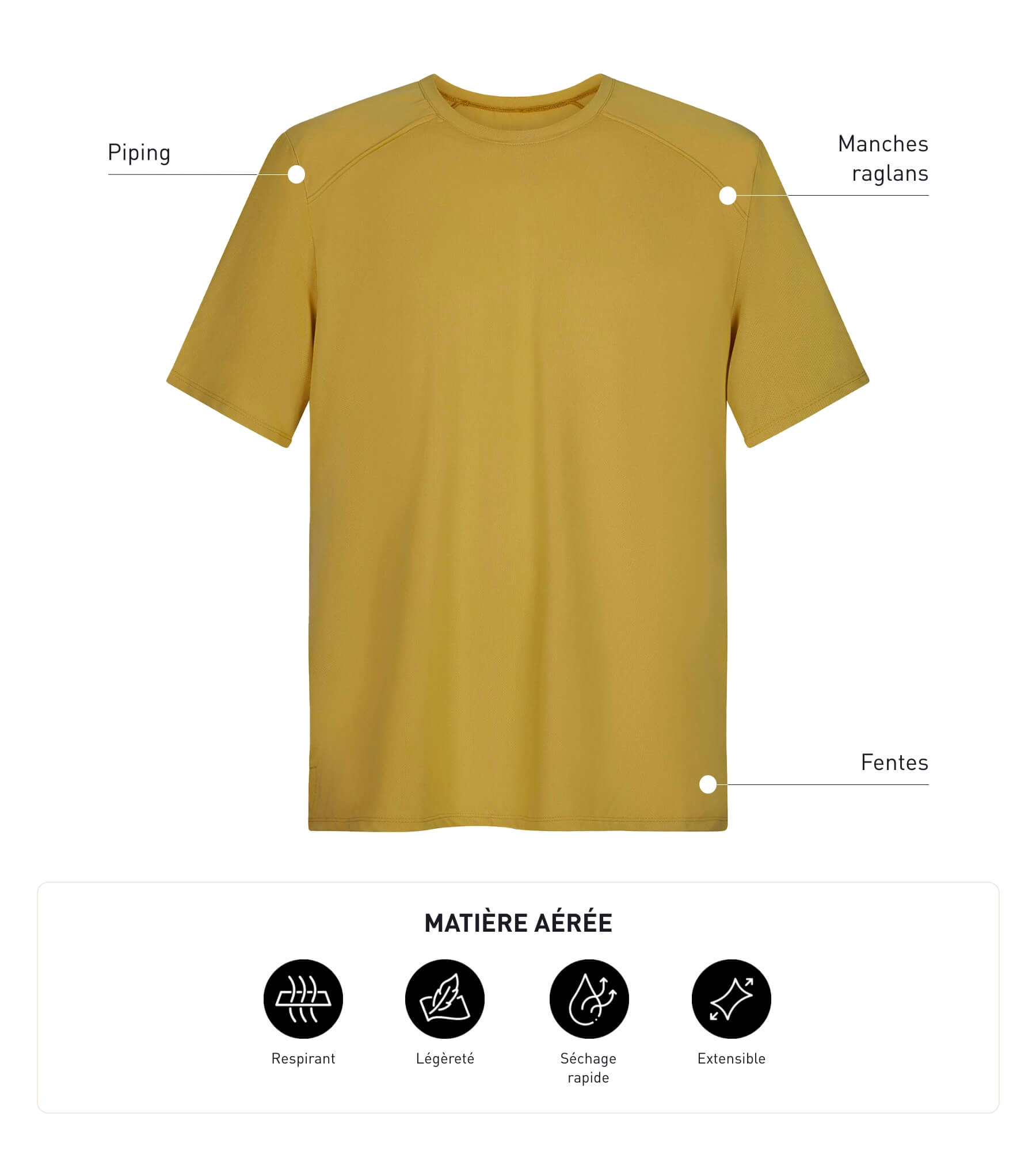 DIM T-shirt sportiva uomo in tessuto aerato Olive DIM Move