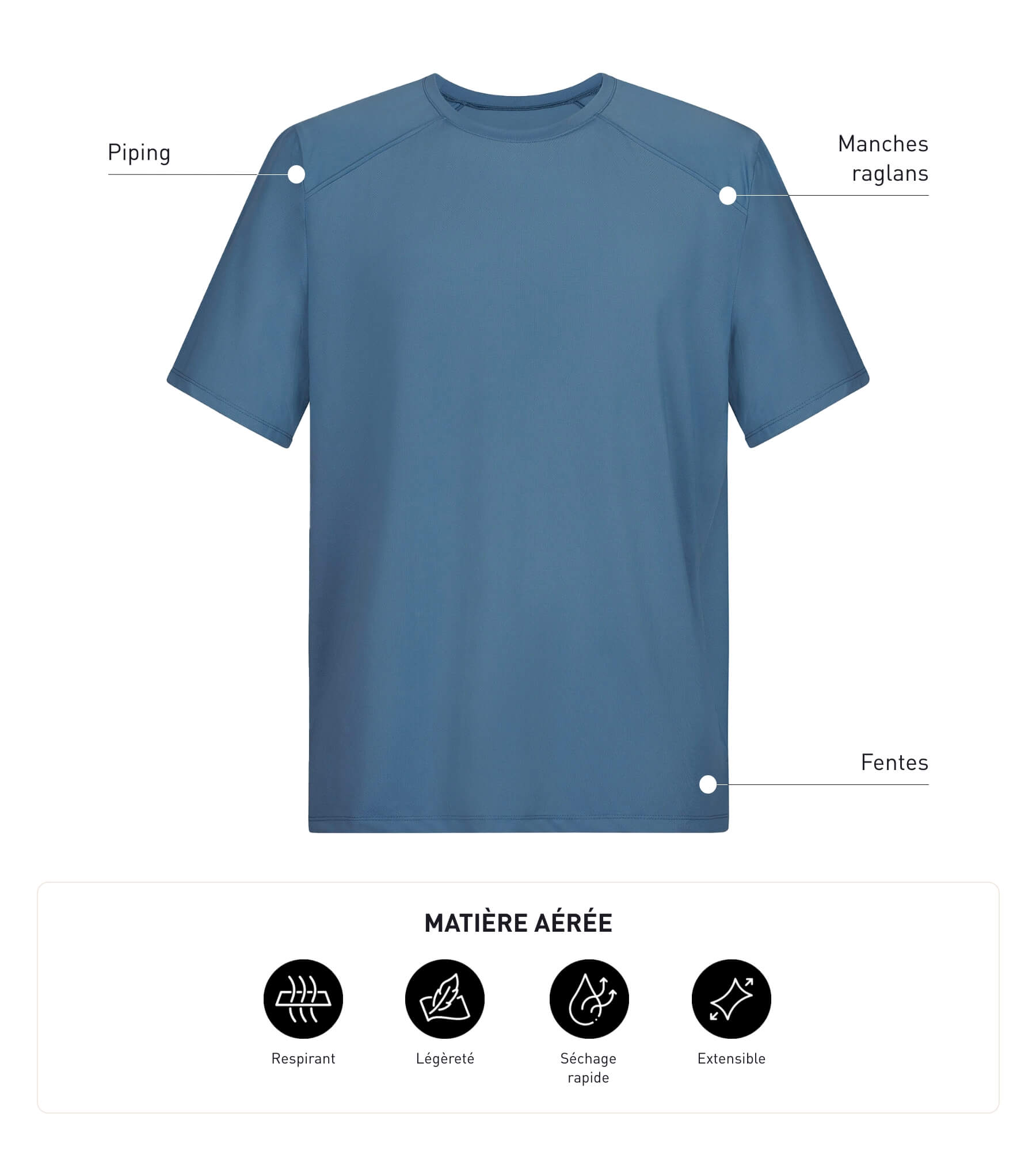 DIM T-shirt sportiva uomo Blue Jean Dim Move