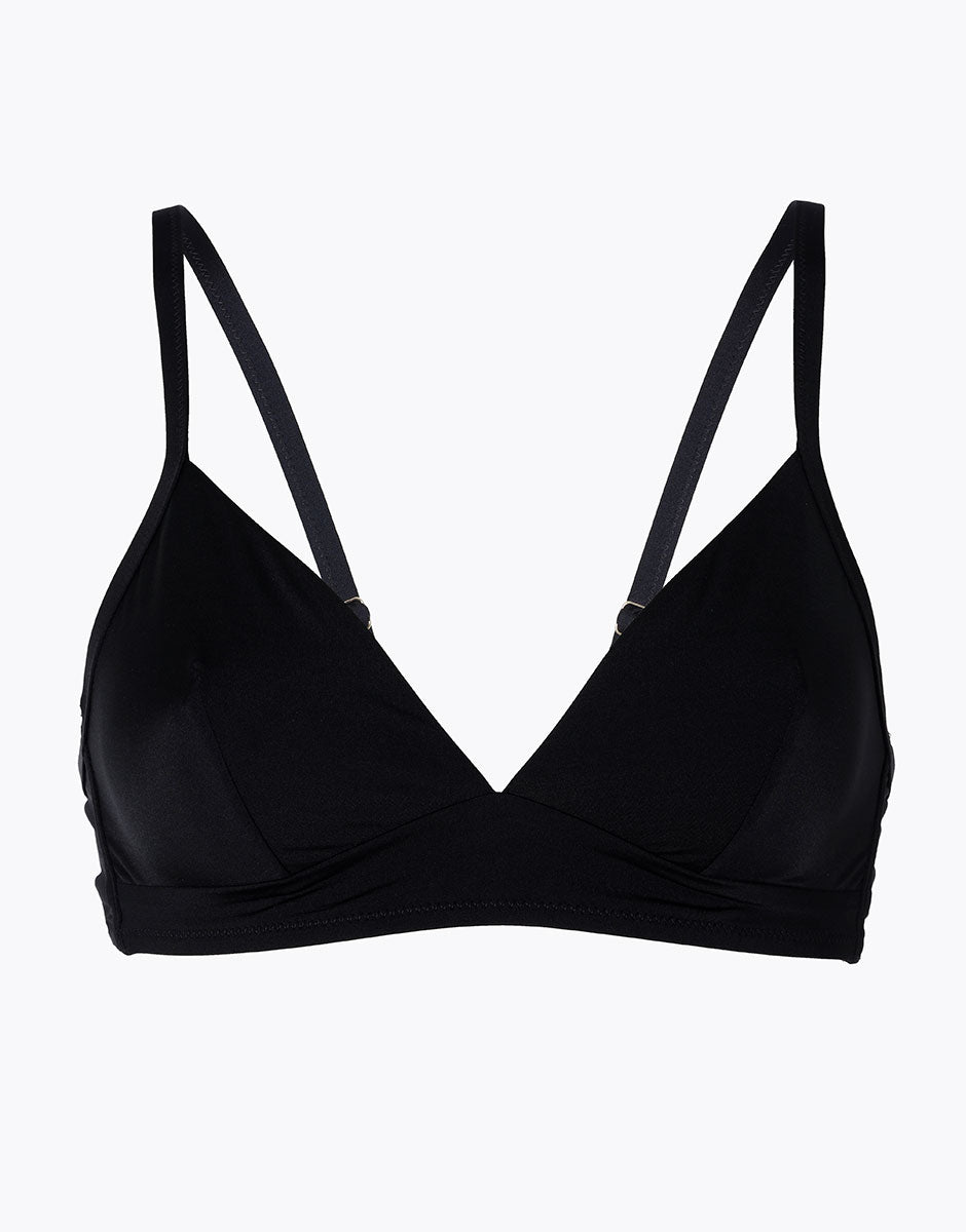DIM Top per costume da bagno imbottito Essential Micro in microfibra nera
