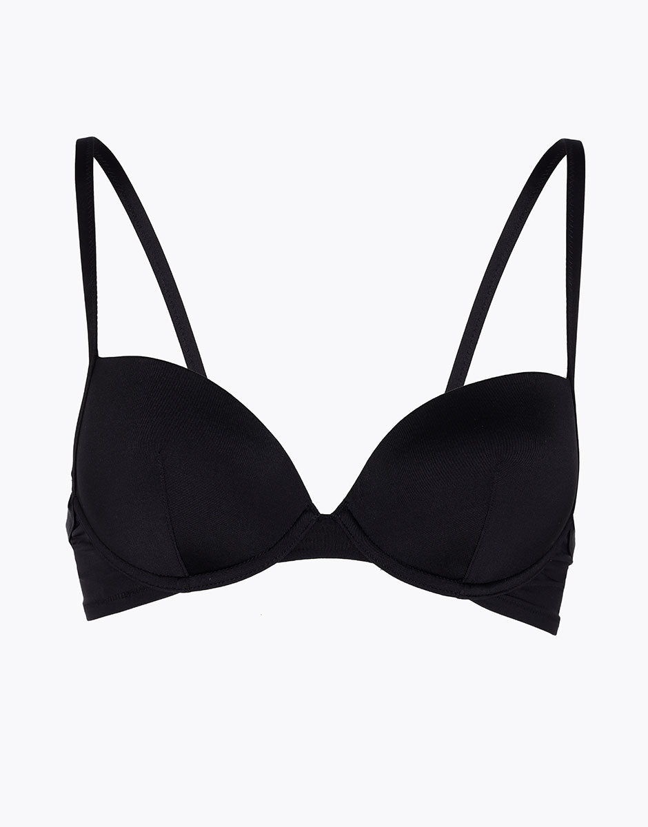 DIM Top per costume da bagno imbottito con ferretto Essential Micro in microfibra nera