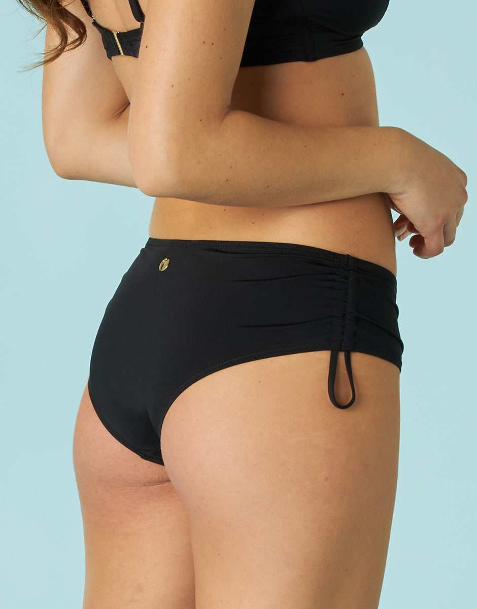 DIM Essential Micro slip da bagno a vita alta con coulisse in microfibra nera