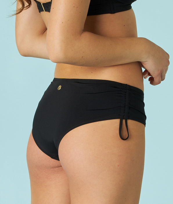 DIM Essential Micro slip da bagno a vita alta con coulisse in microfibra nera