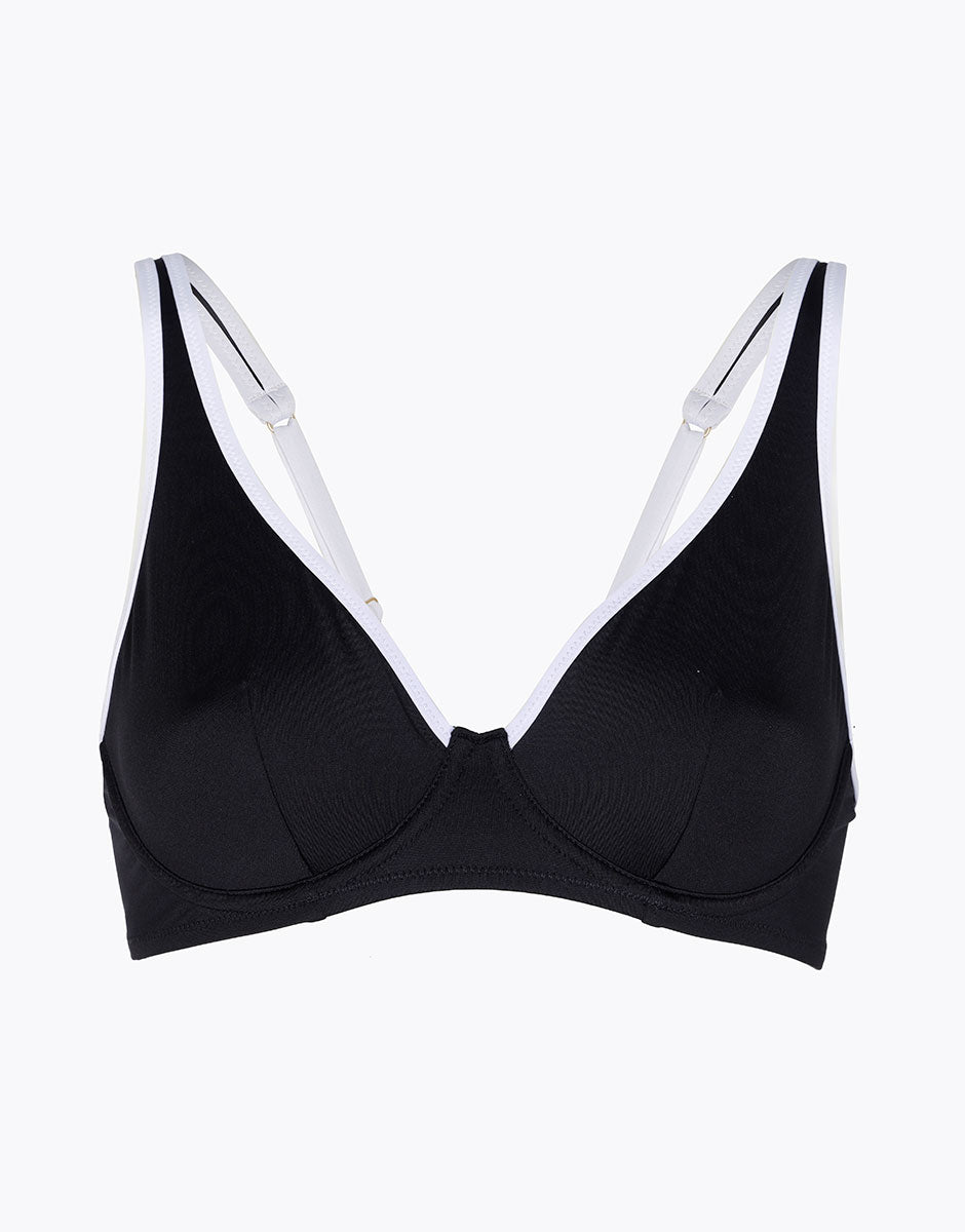DIM Top per costume da bagno con ferretto Vela Timeless in microfibra nera
