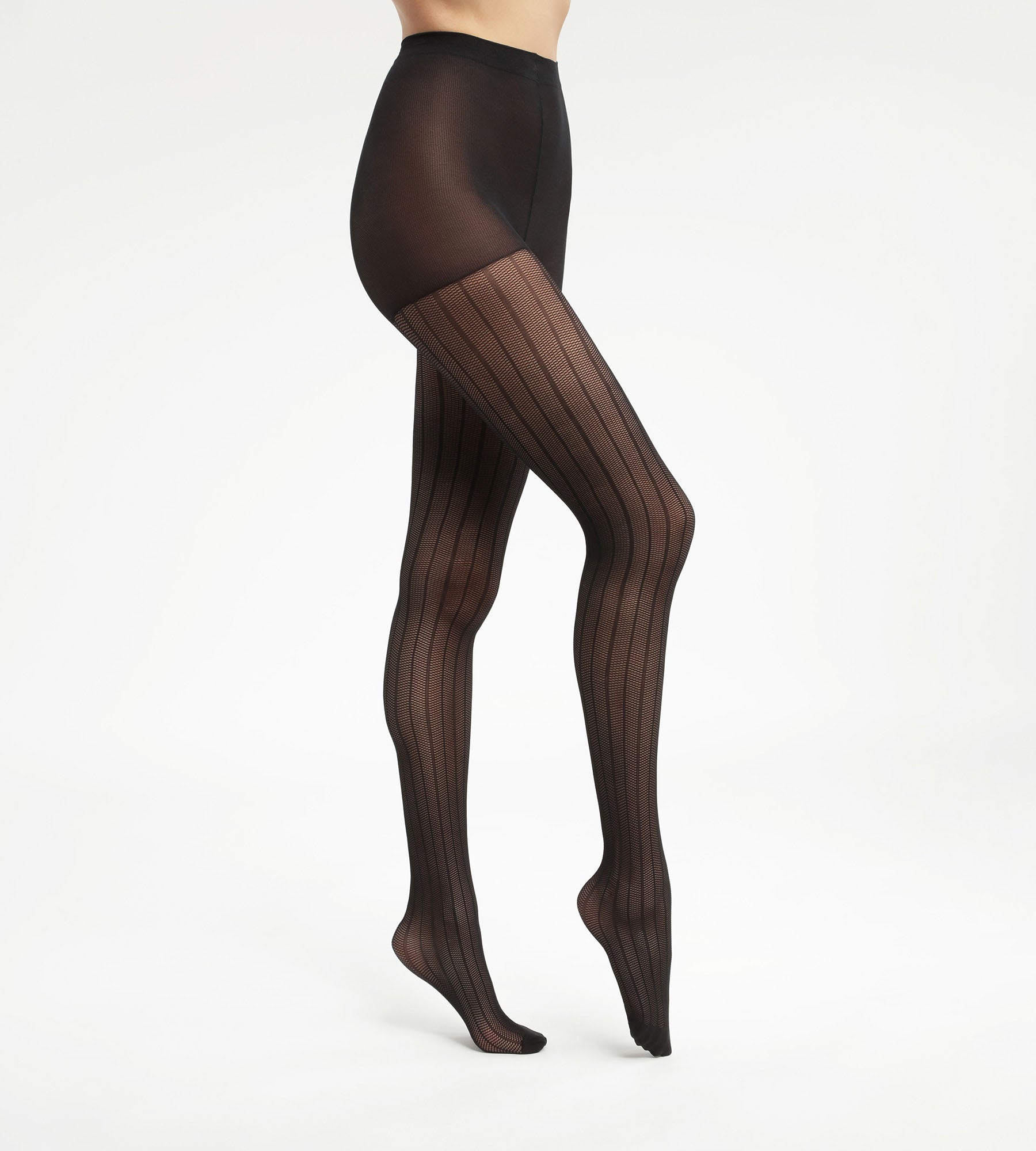 DIM Collant lineare trasparente donna Nero Dim Style