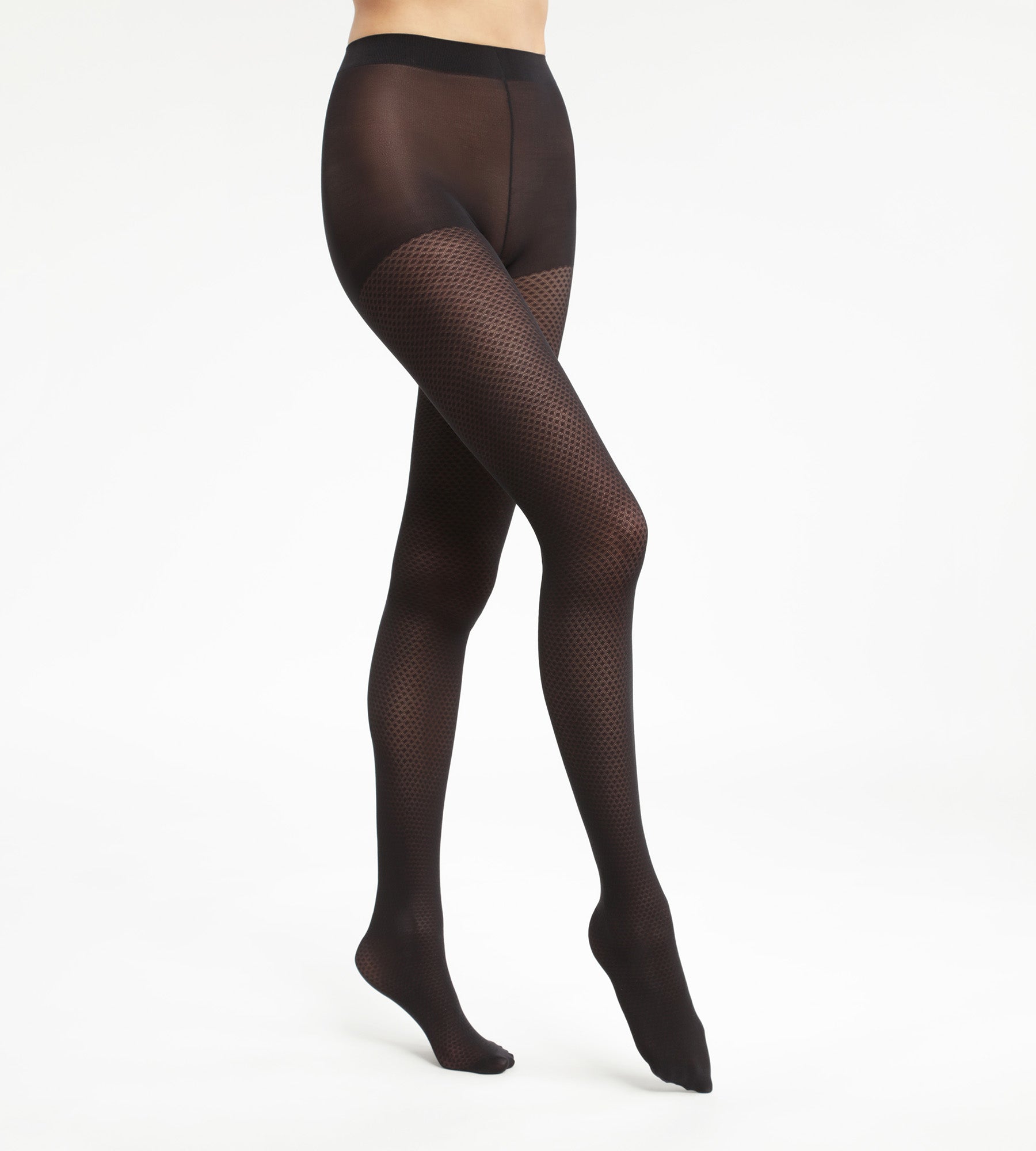 DIM Collant donna trasparente con motivo a rombi Nero Dim Style