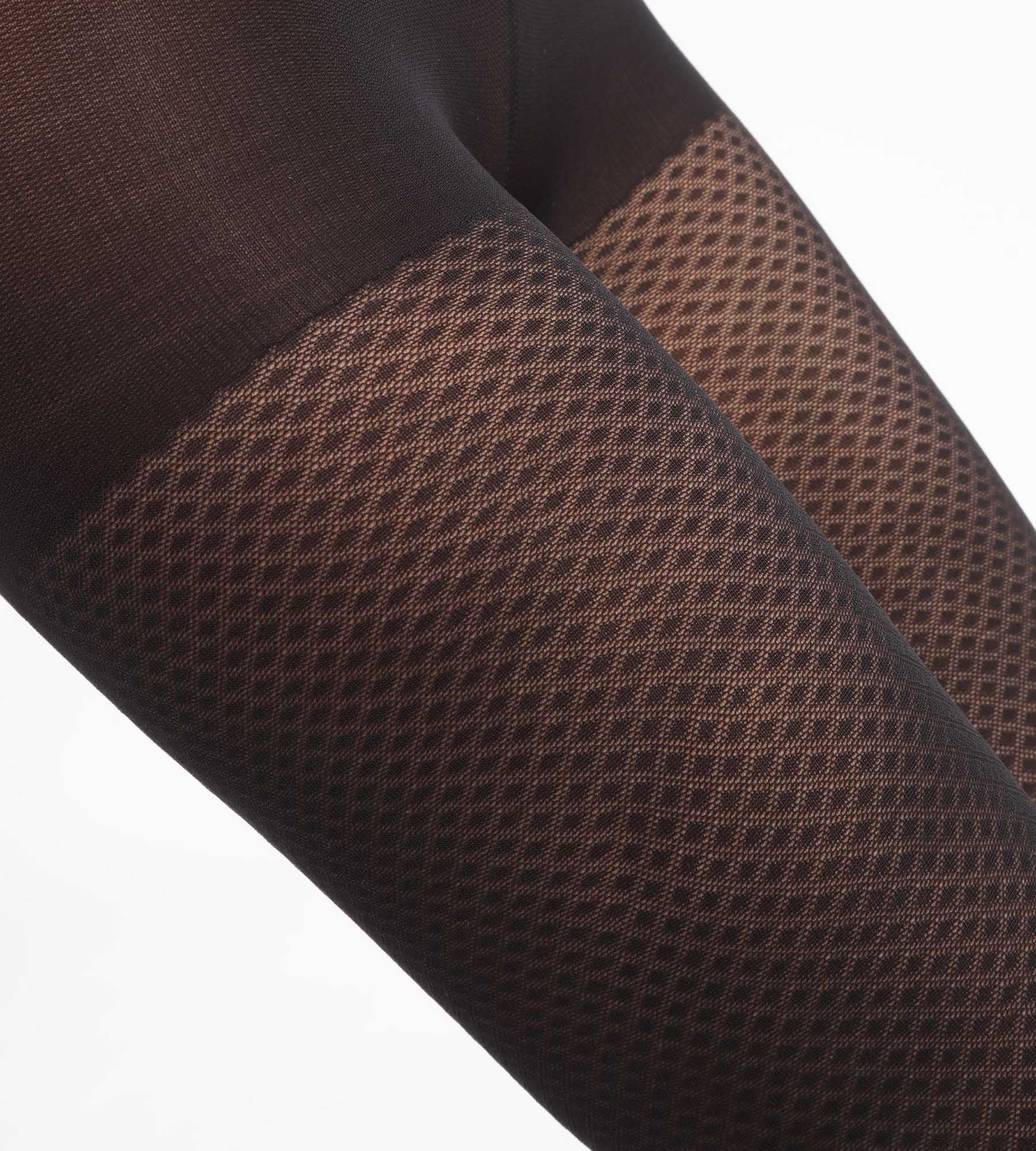 DIM Collant donna trasparente con motivo a rombi Nero Dim Style