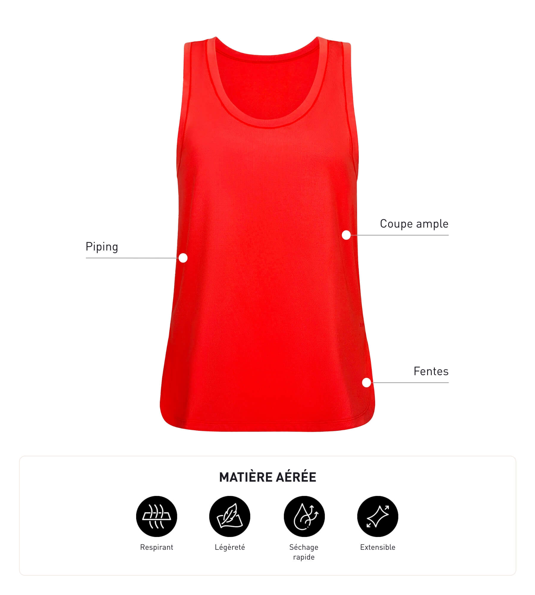 DIM Canotta sportiva lunga donna in viscosa arancione DIM Move