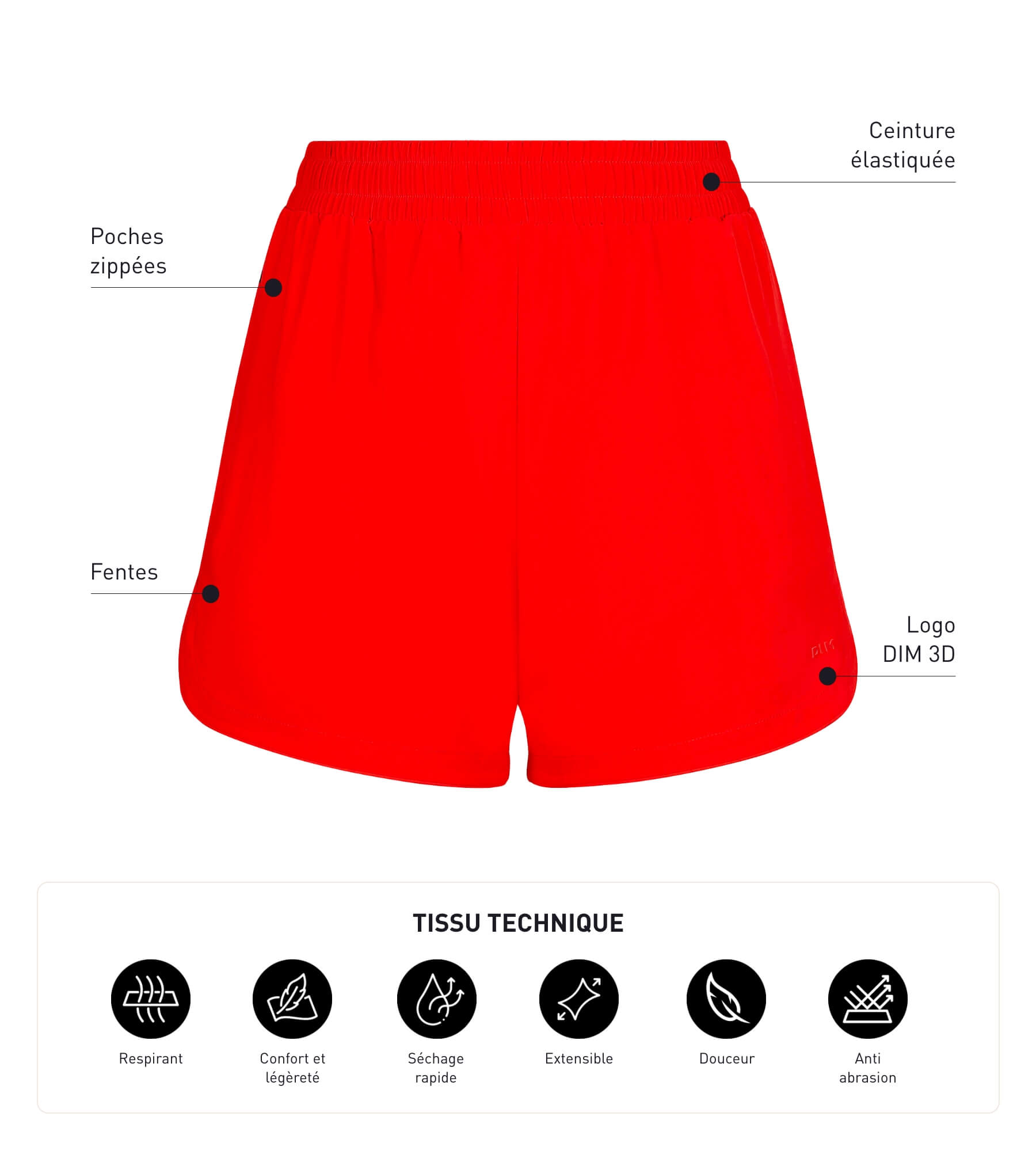 DIM Shorts sportivi donna arancione in viscosa DIM Move
