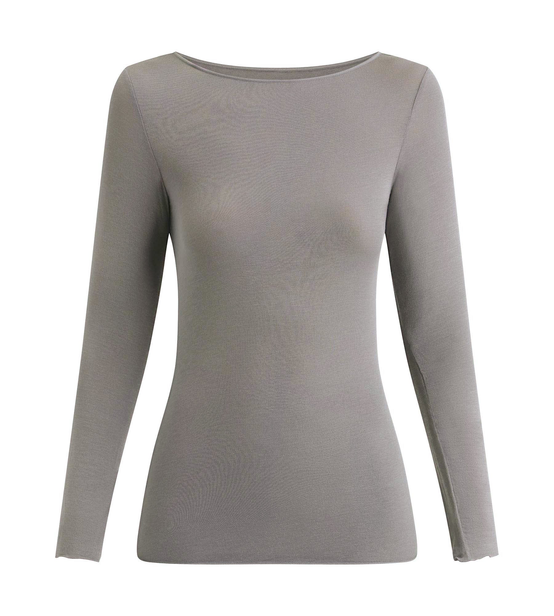 DIM T-shirt termica da donna grigia con scollo a barchetta Dim Thermal