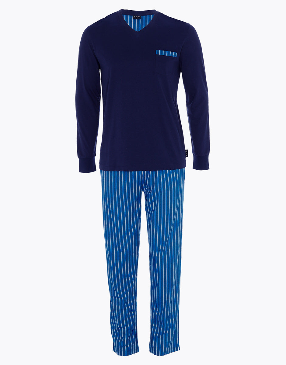 DIM Pigiama lungo Uomo in jersey con scollo a V