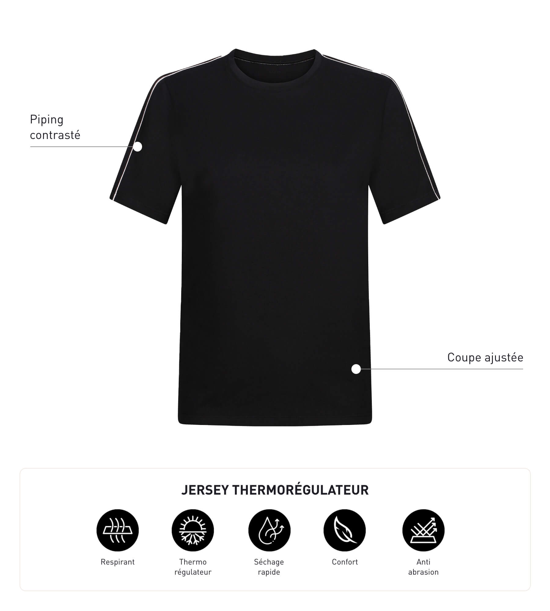 DIM T-shirt sportiva termoregolante Uomo in jersey nero DIM Move