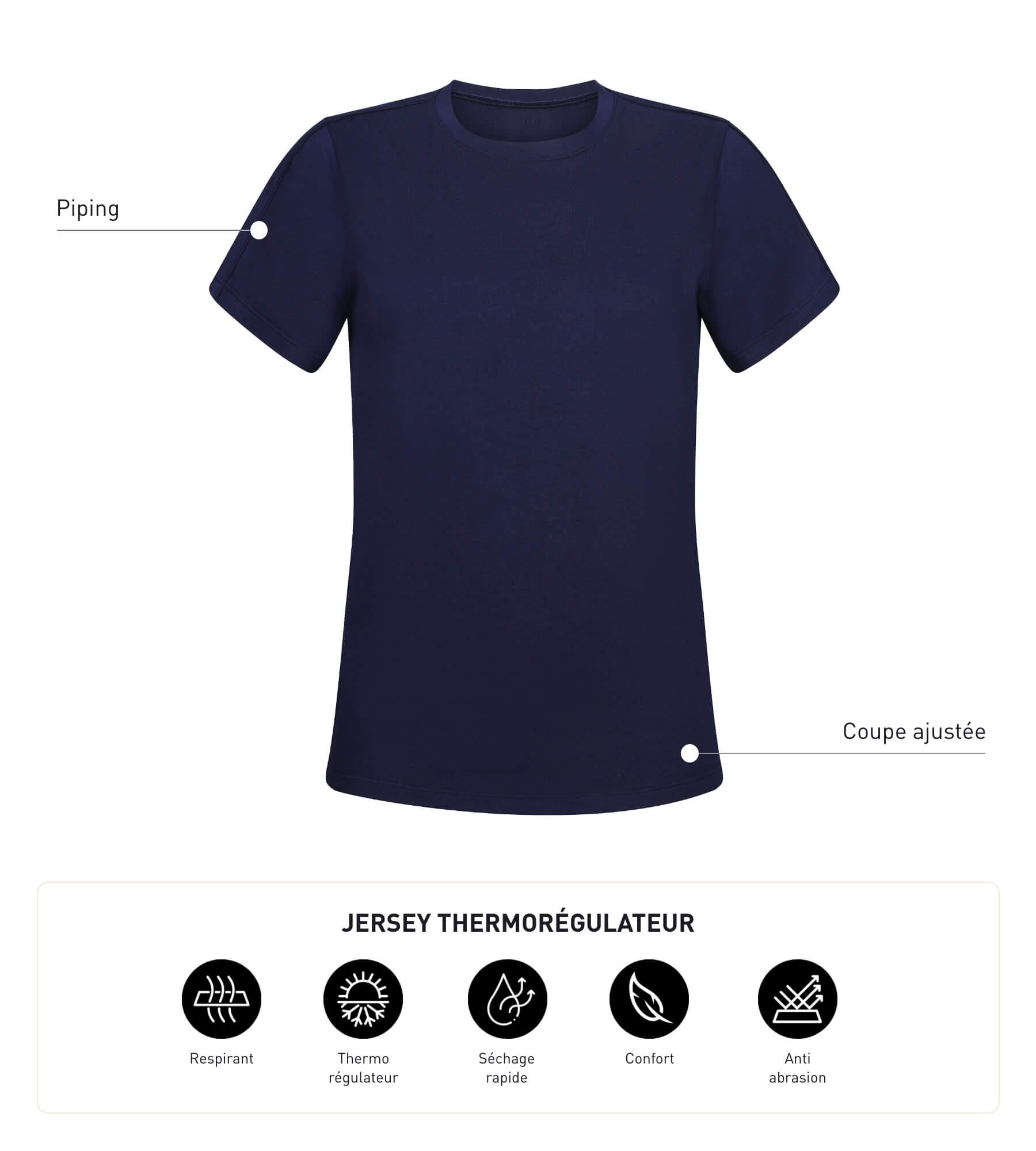 DIM T-shirt sportiva termoregolante da donna in jersey blu DIM Move