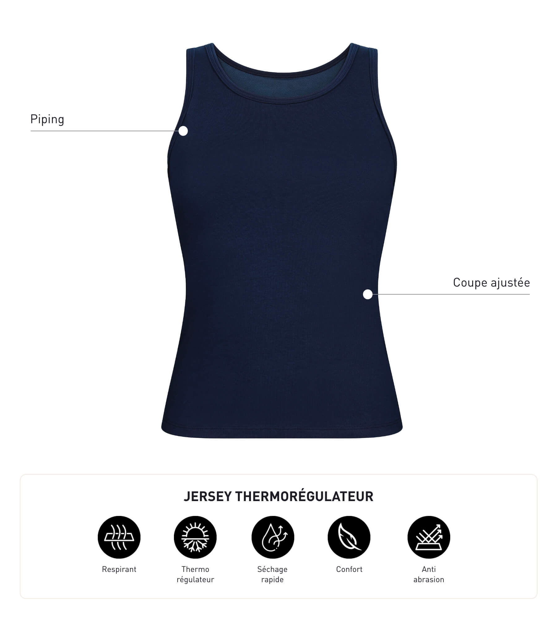 DIM Canotta sportiva termoregolatrice donna in jersey blu DIM Move