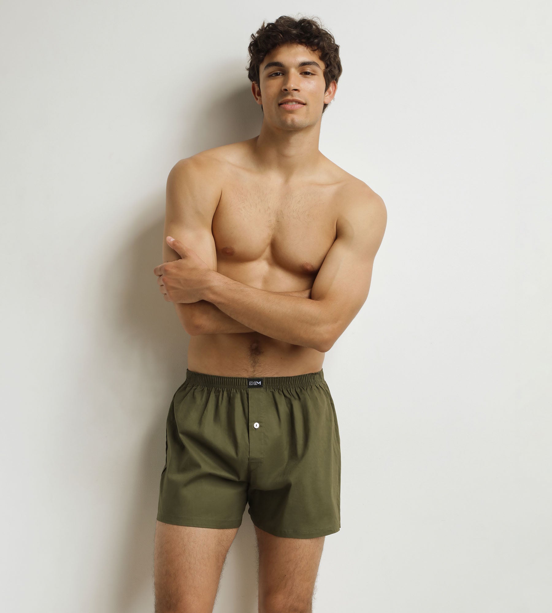 DIM Pantaloni da uomo Tennis Verde Cotone Stretch