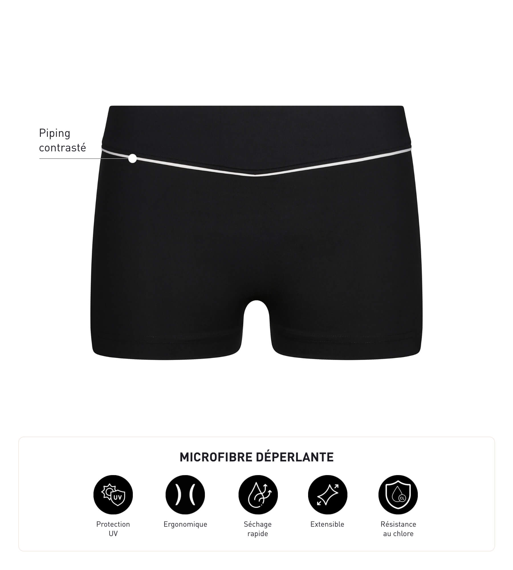 DIM Shorty da donna in microfibra nera DIM Move