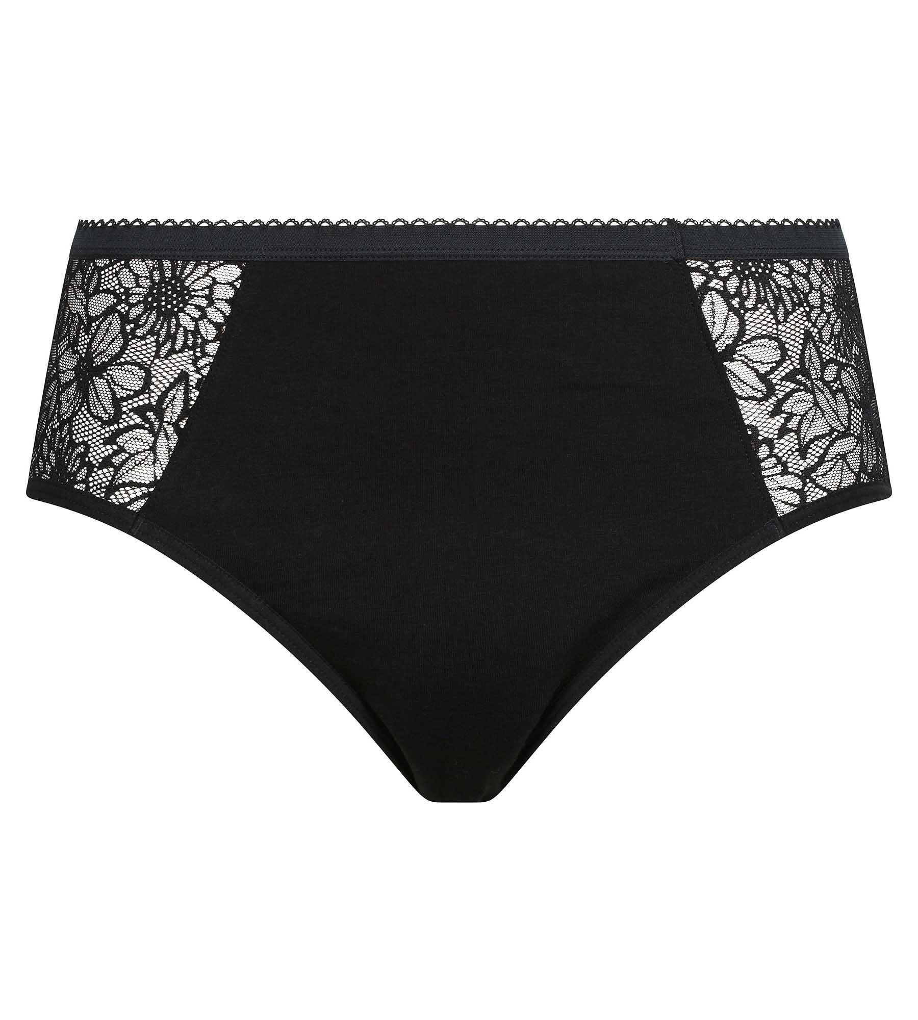 DIM Boxer mestruali in cotone bio pizzo Nero flusso abbondante DIM Protect