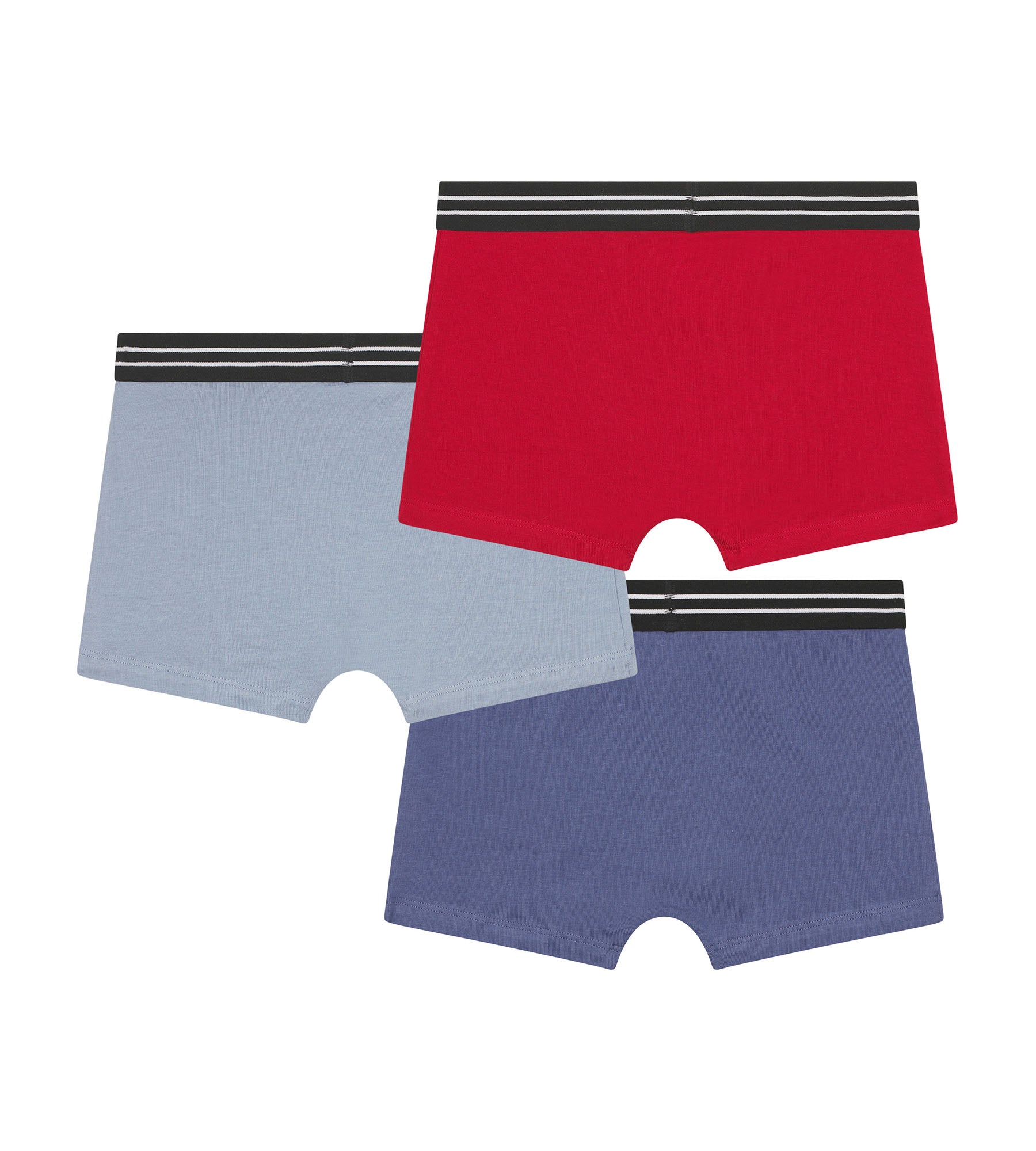 DIM Pacco da 3 boxer da ragazzo in cotone elasticizzato blu carminio Ecodim