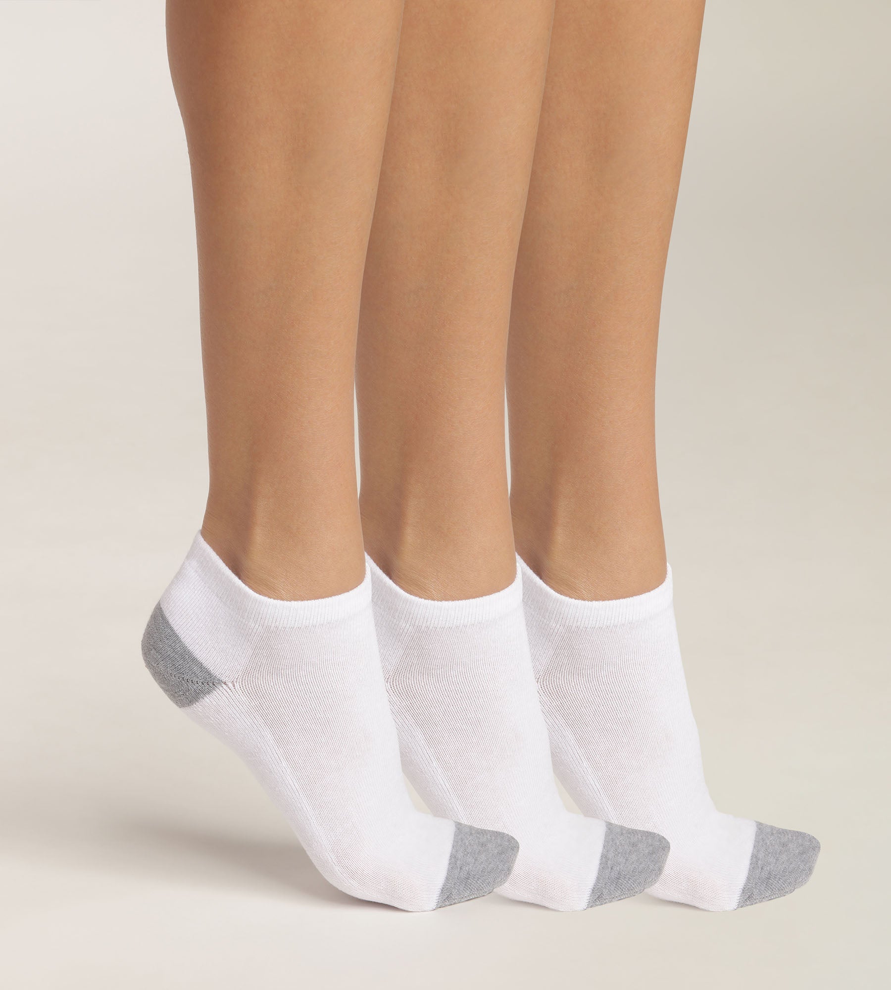 DIM Pacco da 3 paia di calzini da donna in cotone Bianco Grigio EcoDim Sport