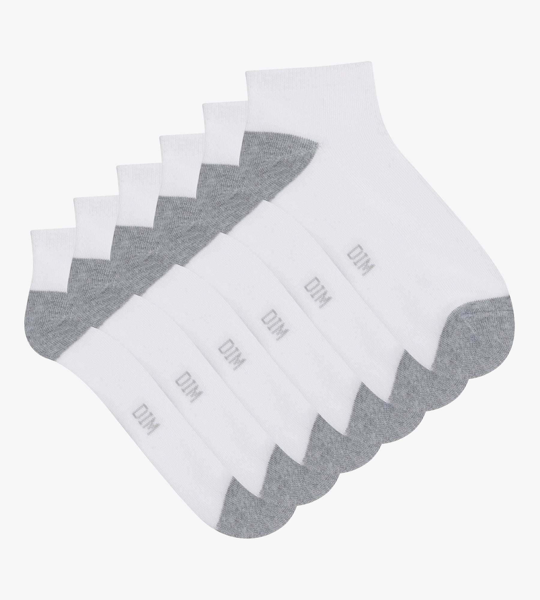 DIM Pacco da 3 paia di calzini da donna in cotone Bianco Grigio EcoDim Sport