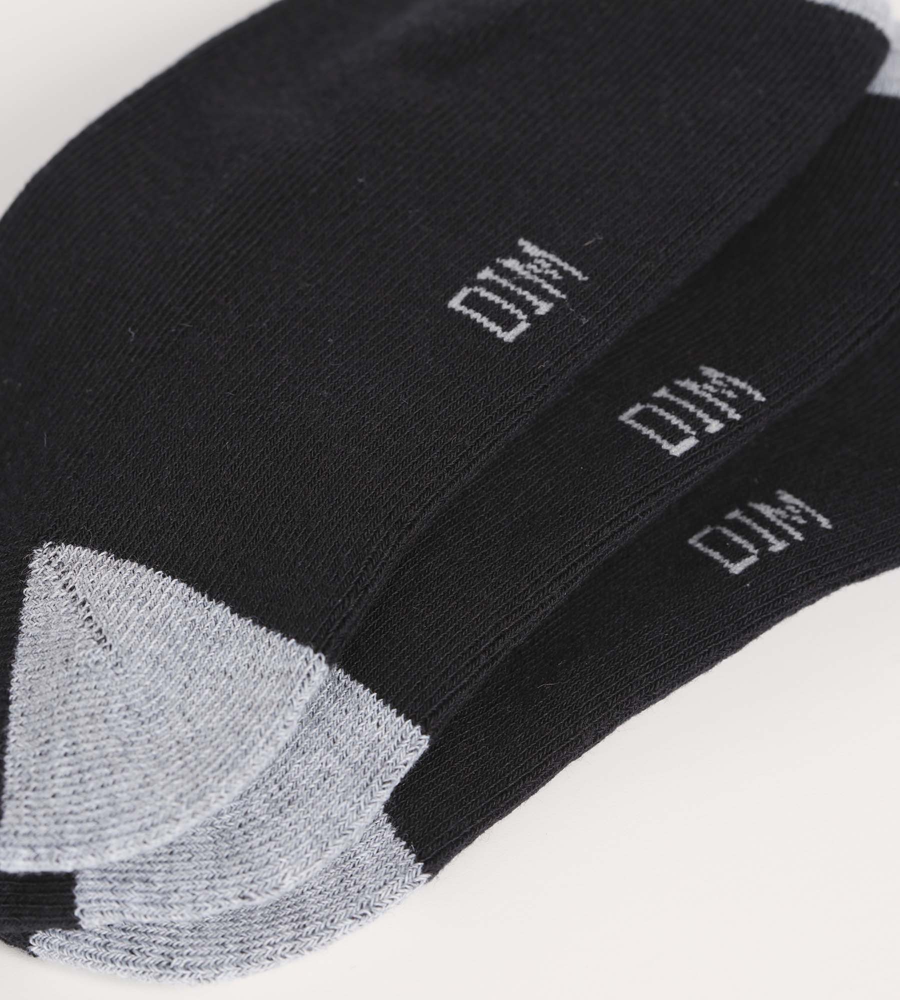 DIM Pacco da 3 paia di calzini da donna in cotone nero e grigio EcoDim Sport