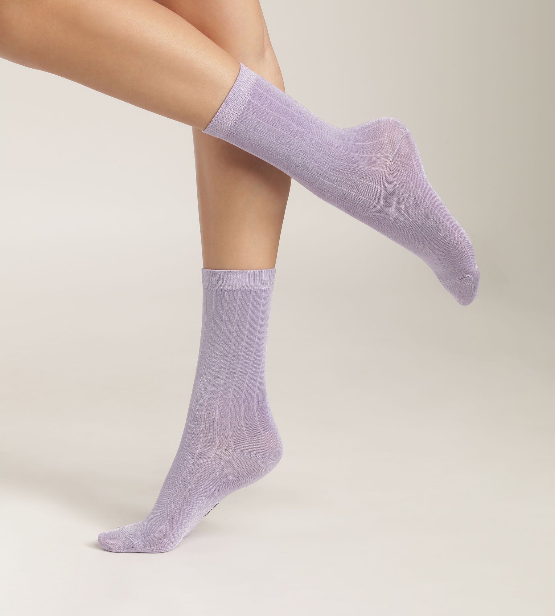 DIM Calze donna in cotone satinato a coste Lila Mod di Dim