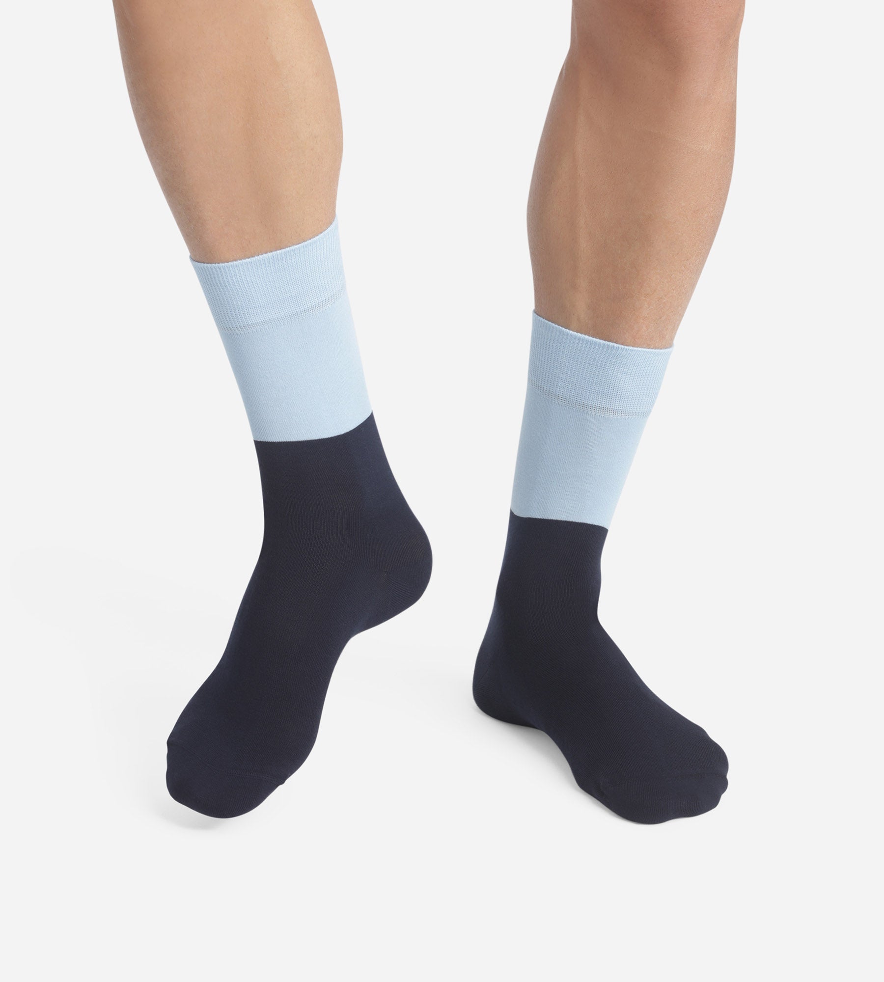 DIM Calze in cotone da uomo colorblock blu e blu Mod di Dim