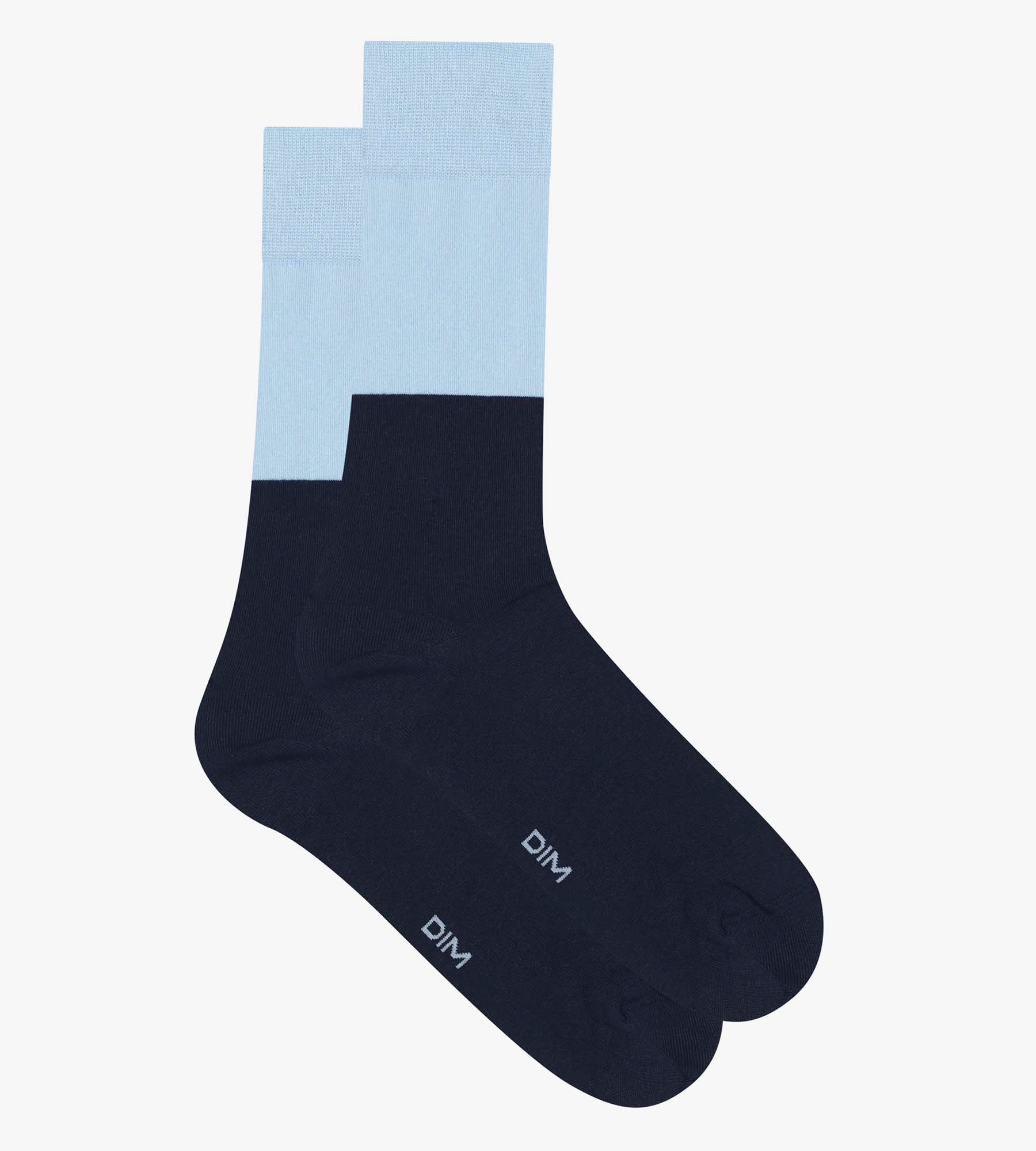 DIM Calze in cotone da uomo colorblock blu e blu Mod di Dim