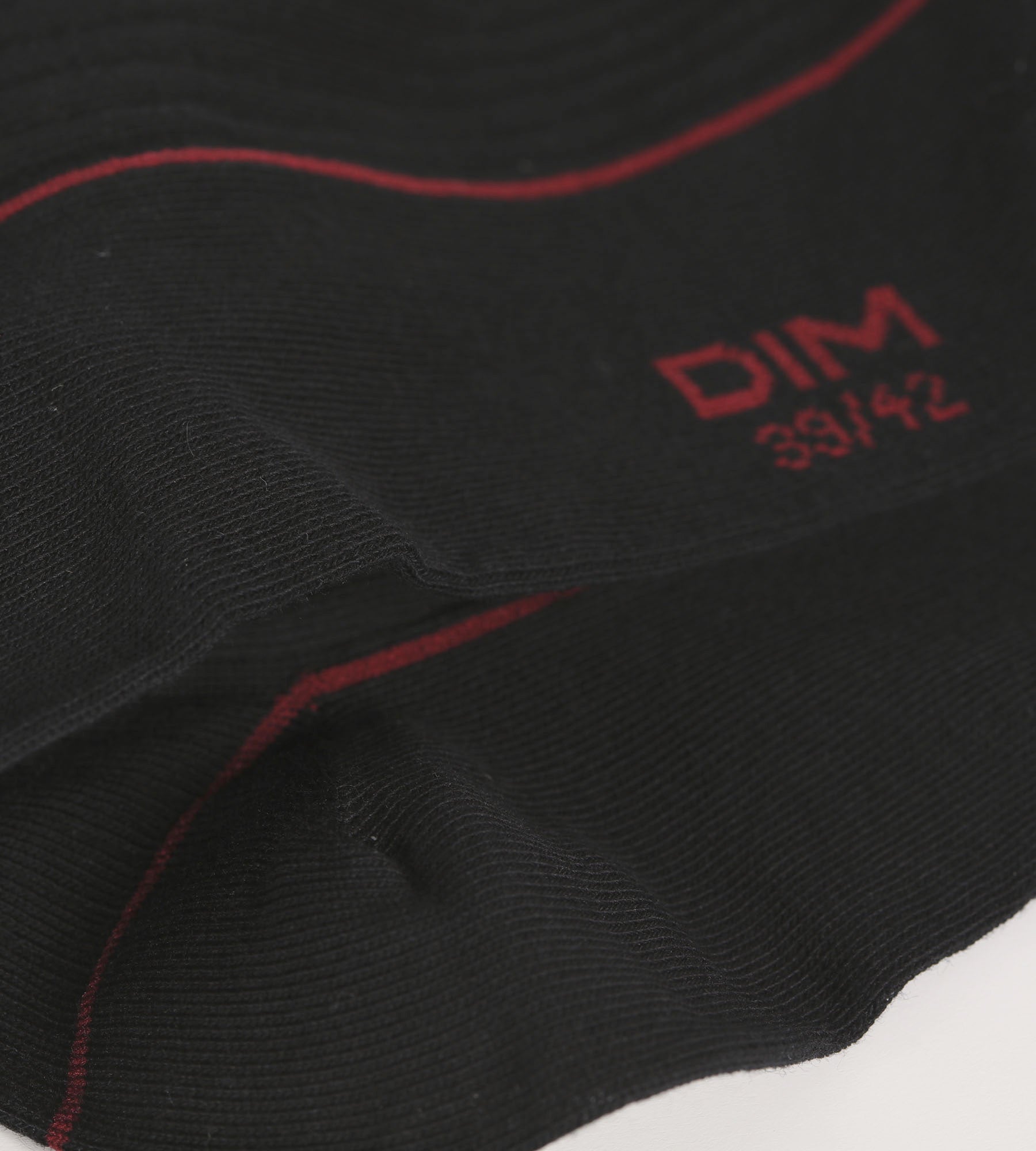 DIM Calze da uomo in cotone a coste Nero con profili colorati Mod di Dim