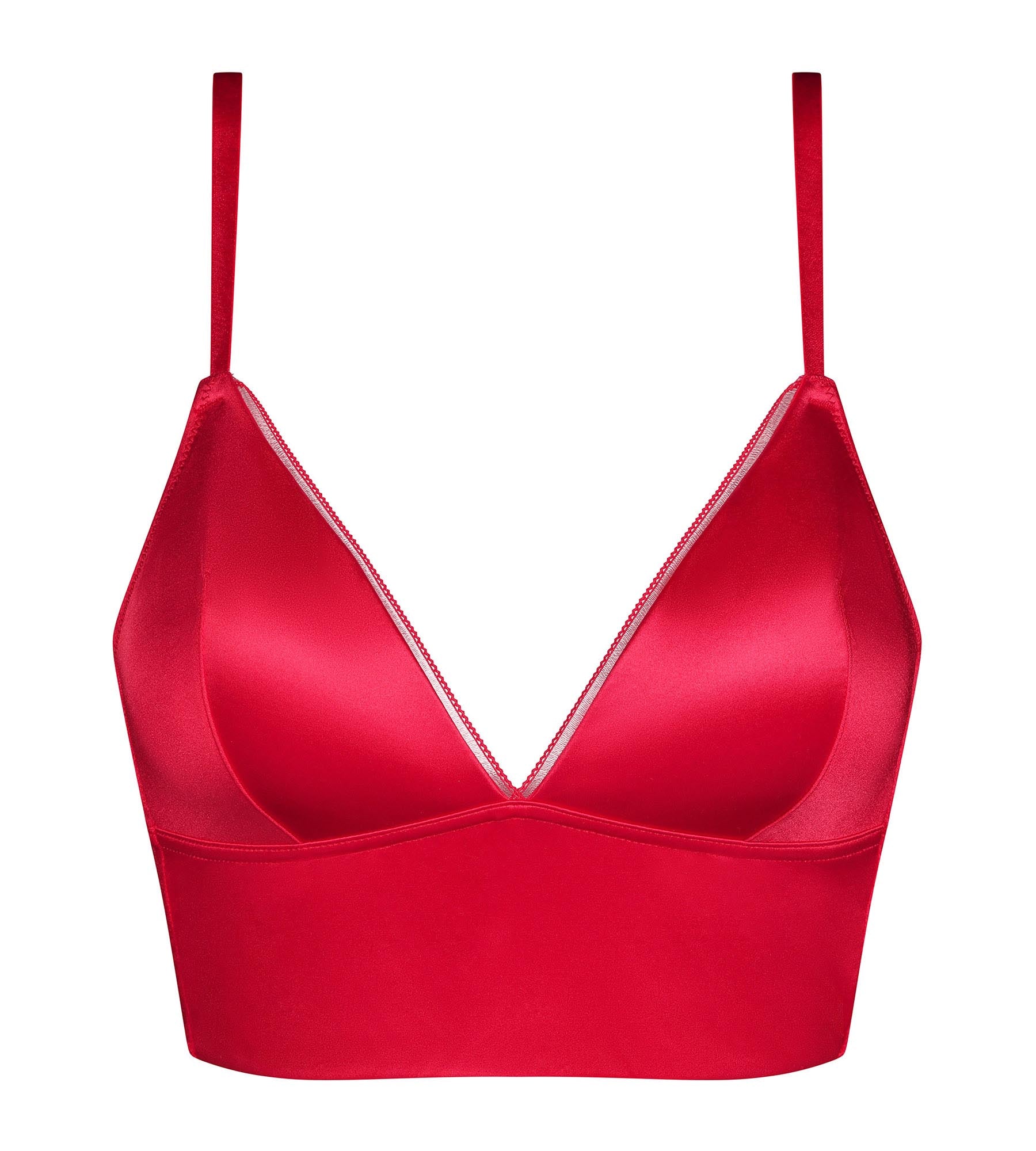 DIM Dim Chéri Reggiseno a triangolo imbottito in microfibra di raso rosso